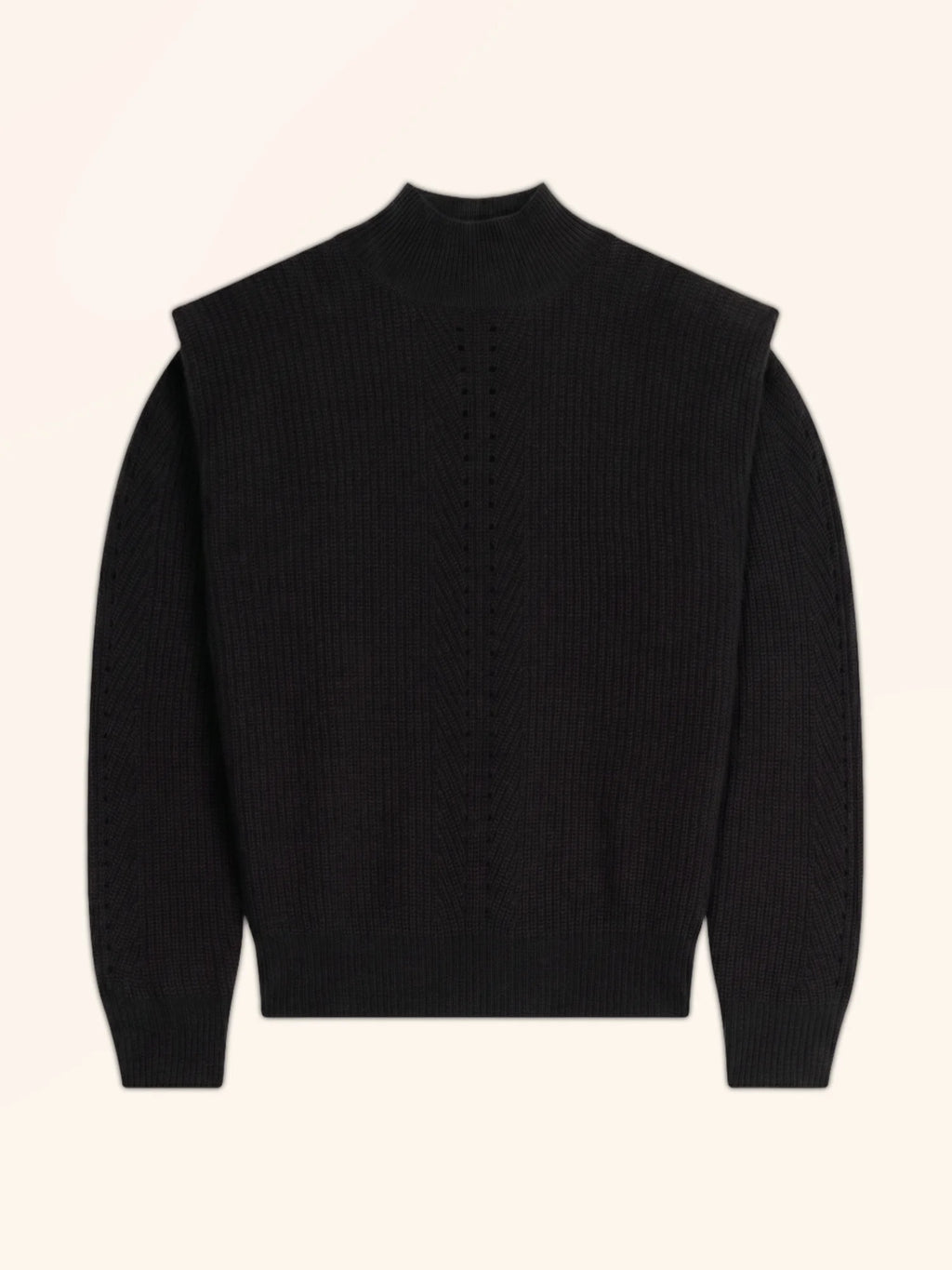 IQUITOS pullover stehkragen plis épaules 4-fädig schwarz
