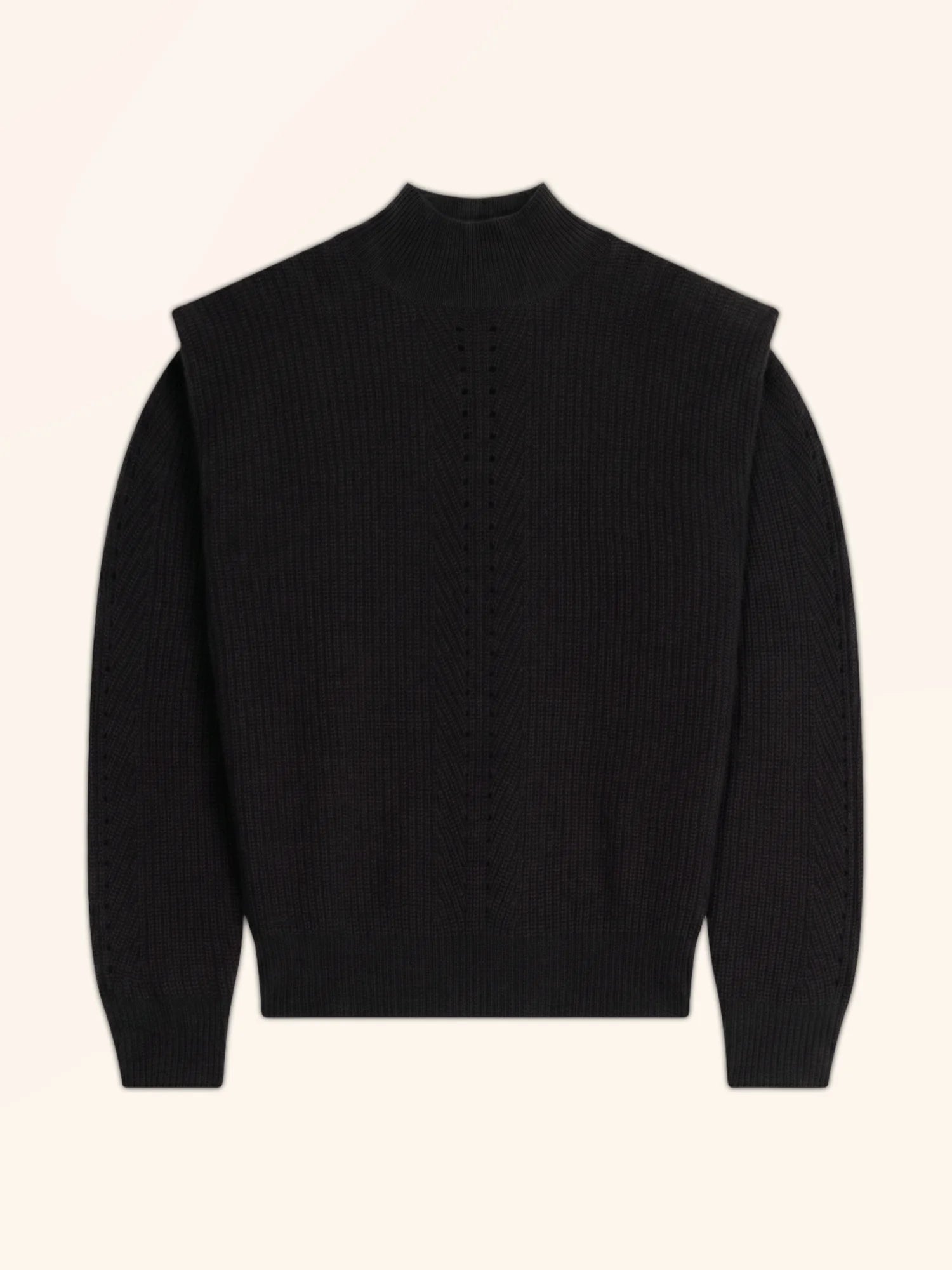 IQUITOS pullover stehkragen plis épaules 4-fädig schwarz