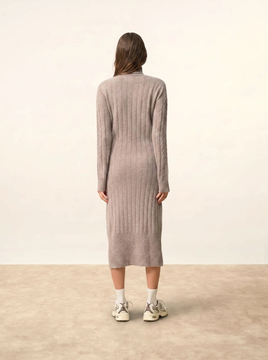 DOLKAR kleid rollkragen 4-fädig caribou meliert