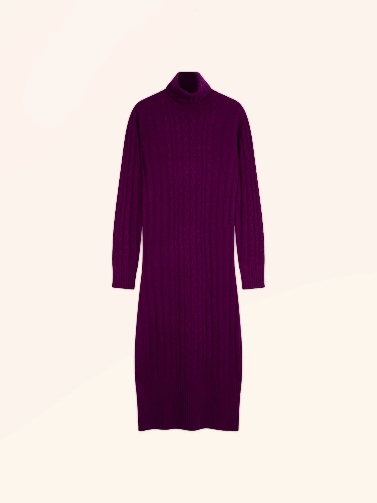 DOLKAR kleid rollkragen 4-fädig pflaume