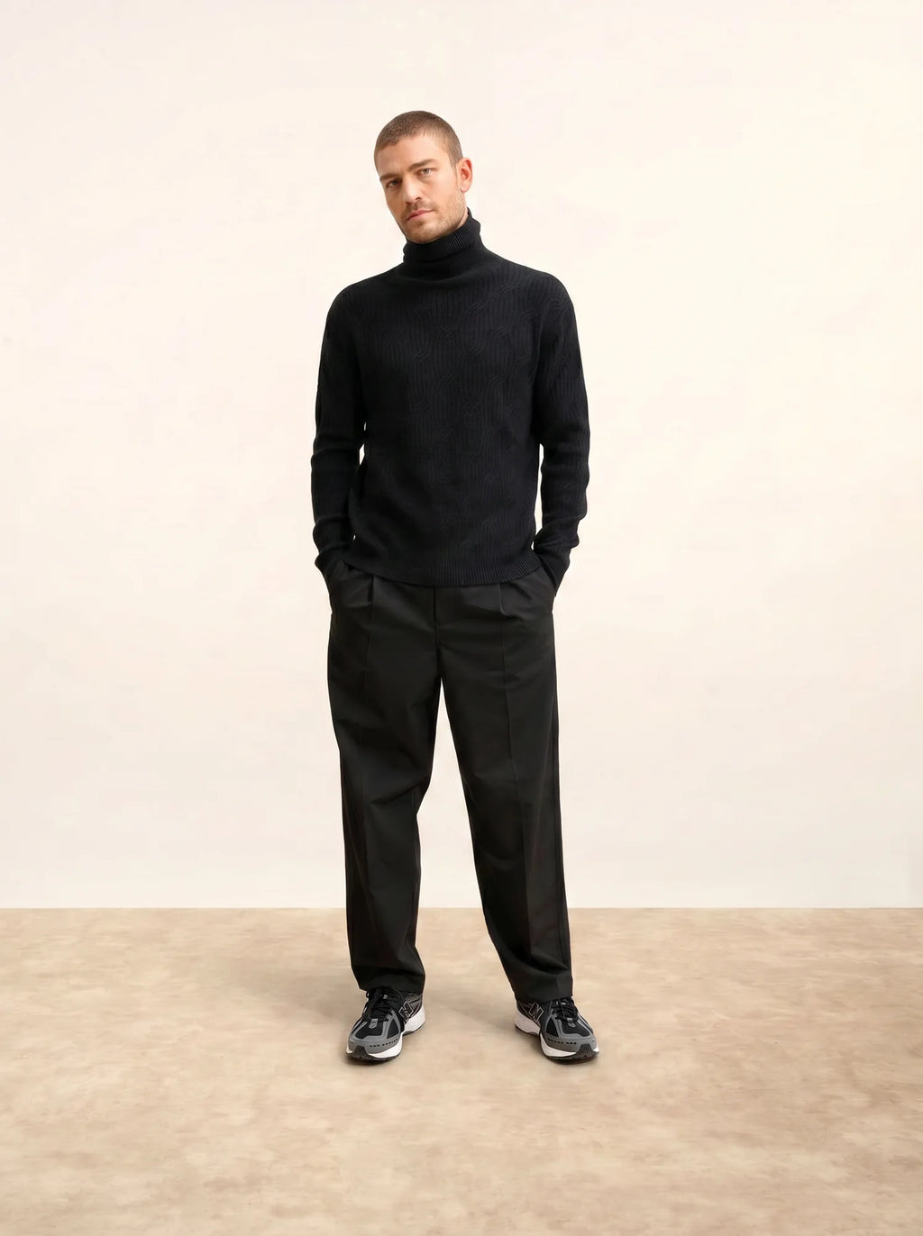 GOBA pullover rollkragen 4-fädig schwarz