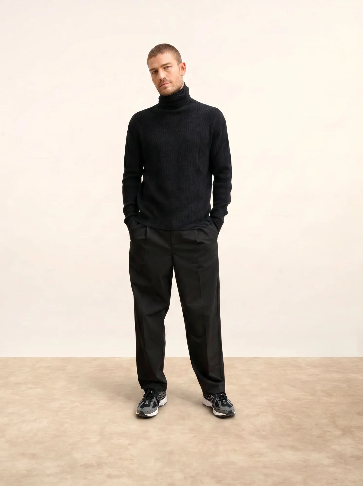 GOBA pullover rollkragen 4-fädig schwarz