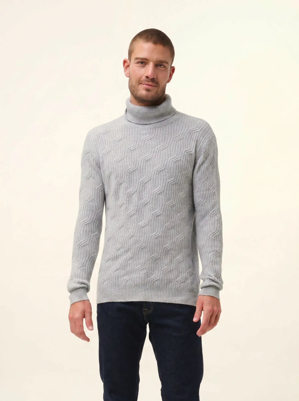 GOBA pullover rollkragen 4-fädig wolke meliert