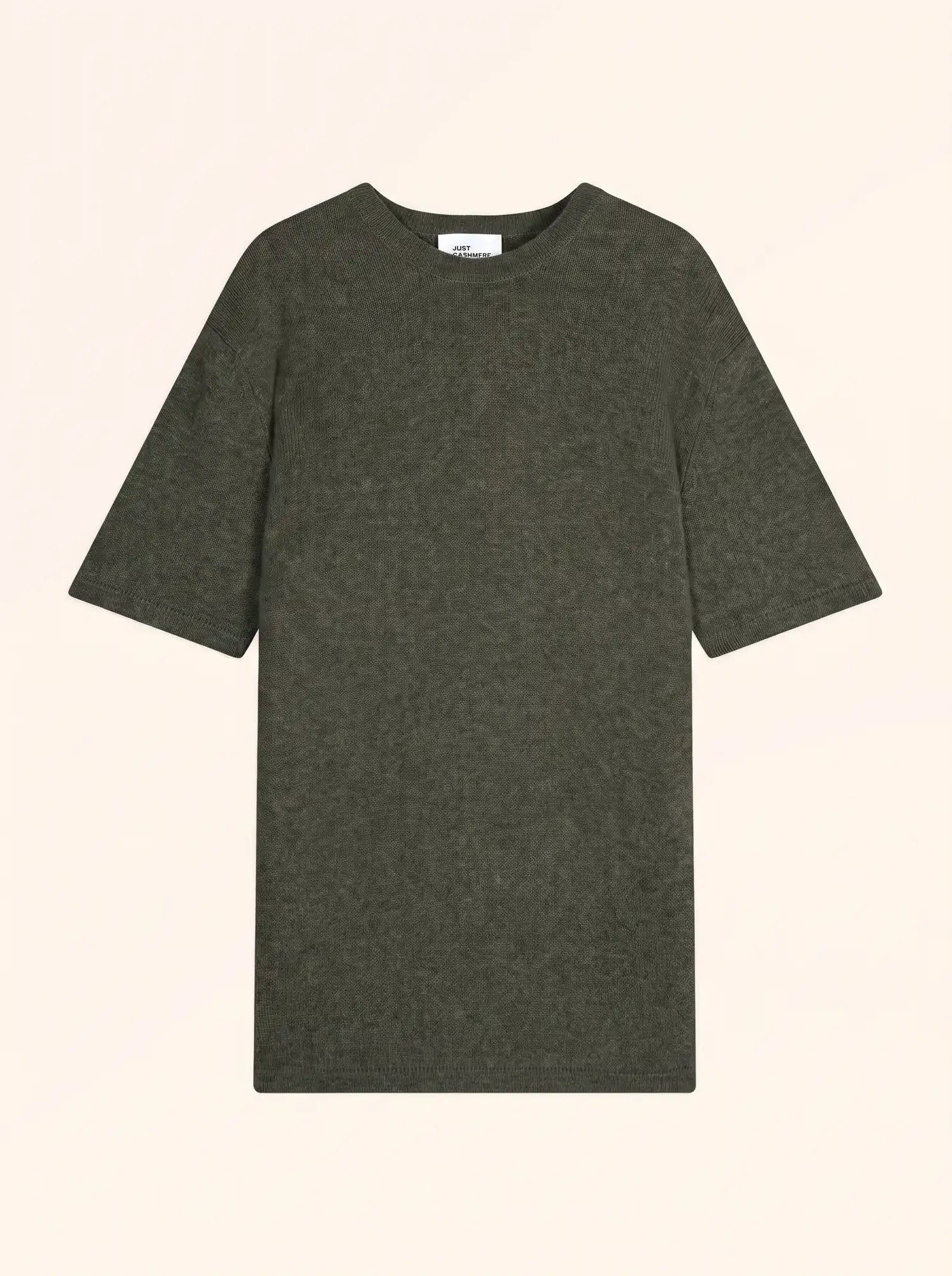 REBEKA t-shirt col rond 4 fils kaki chiné