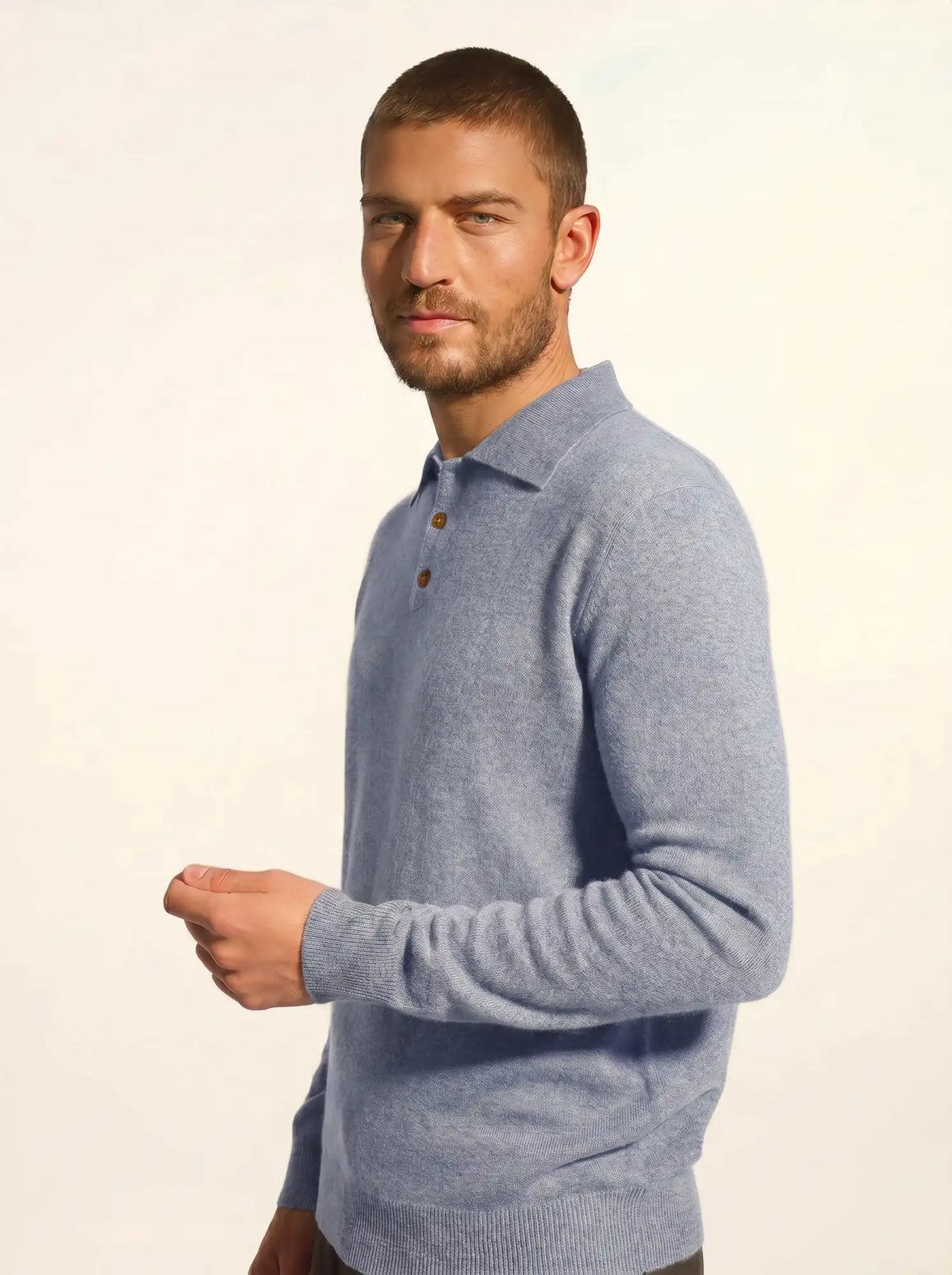 DOUGLAS Polo Manches Longues Bleu Ivoire
