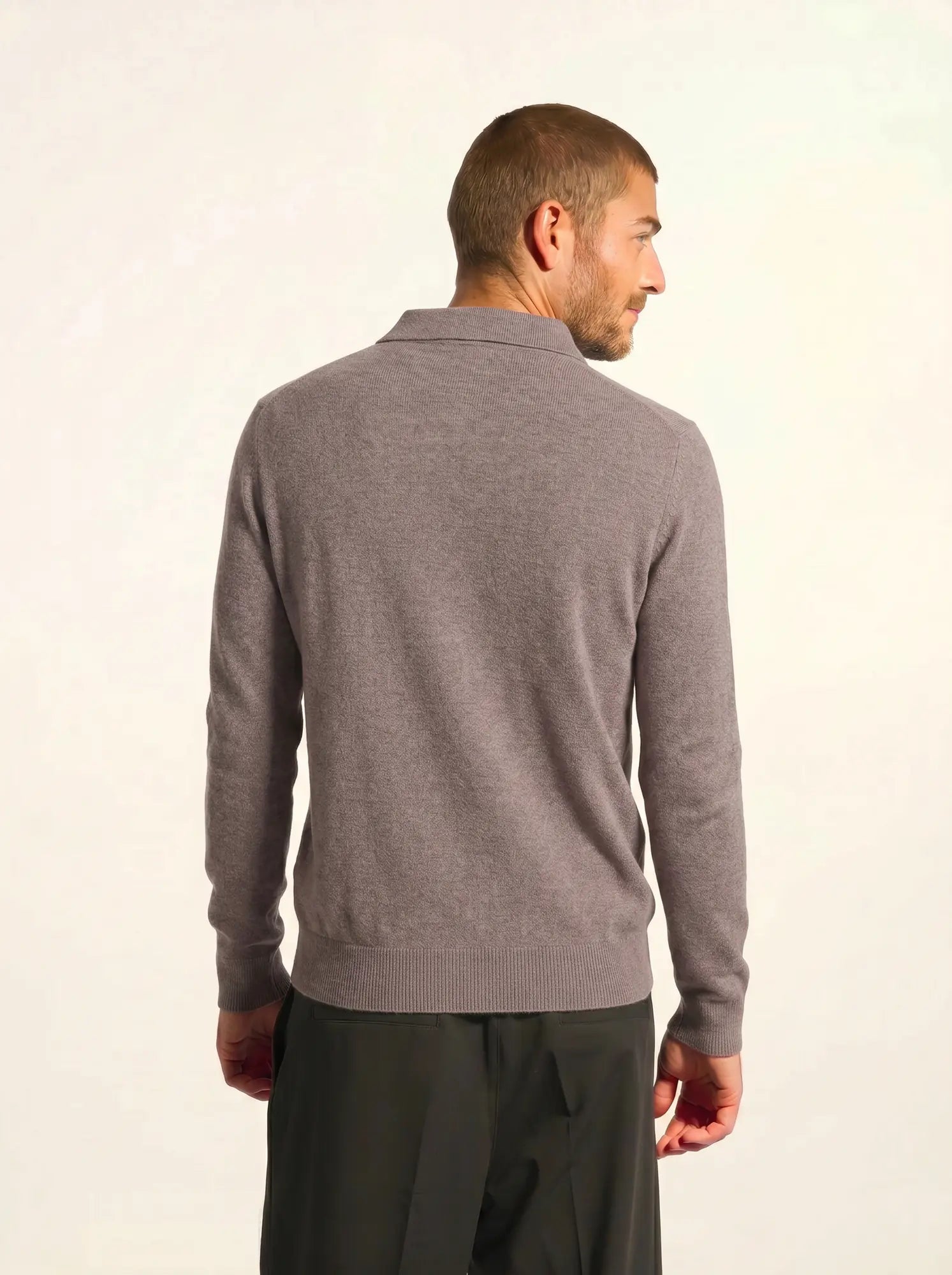 DOUGLAS poloshirt langarm caribou meliert