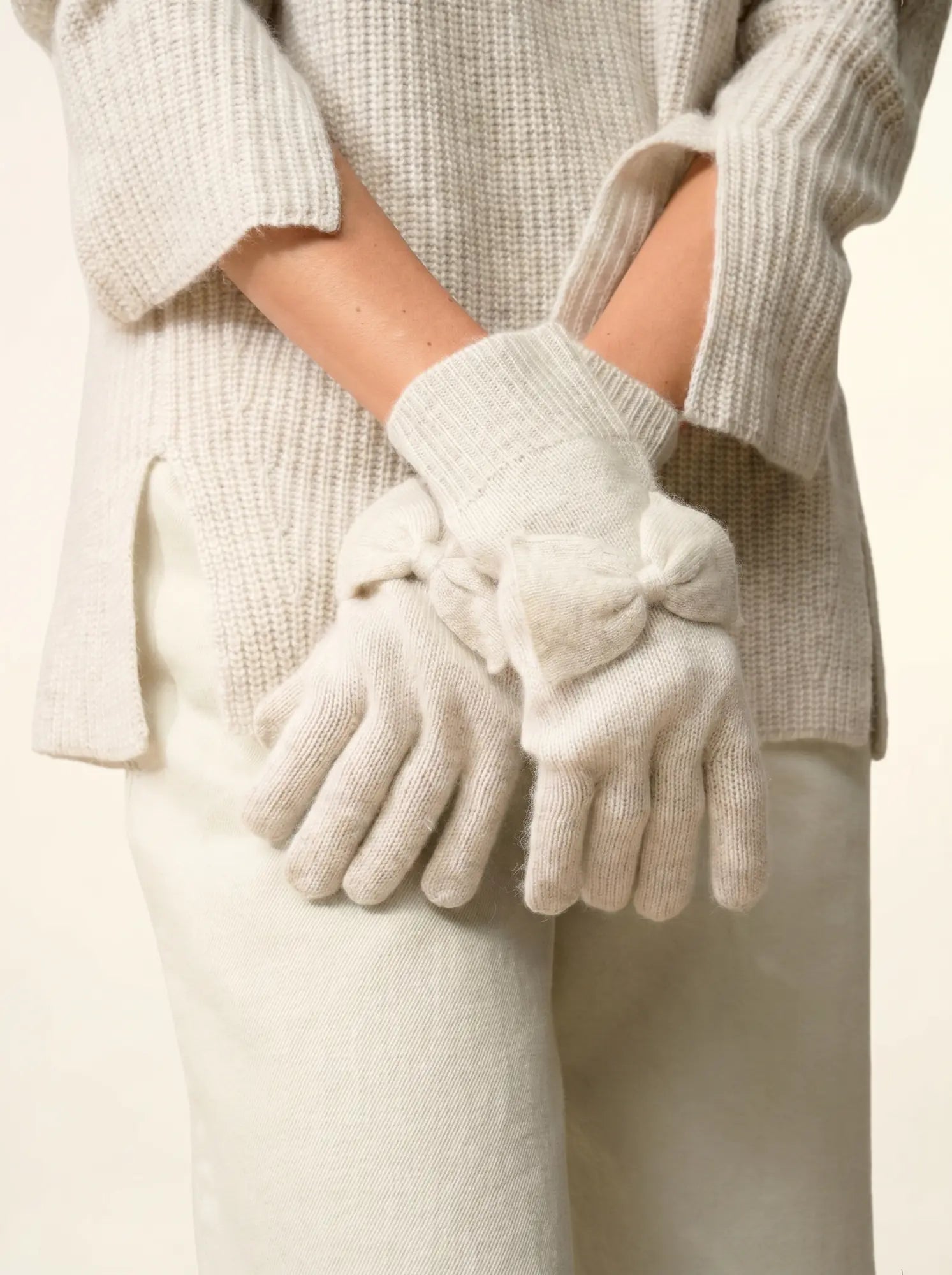 LUCY handschuhe 4-fädig perlgrau meliert