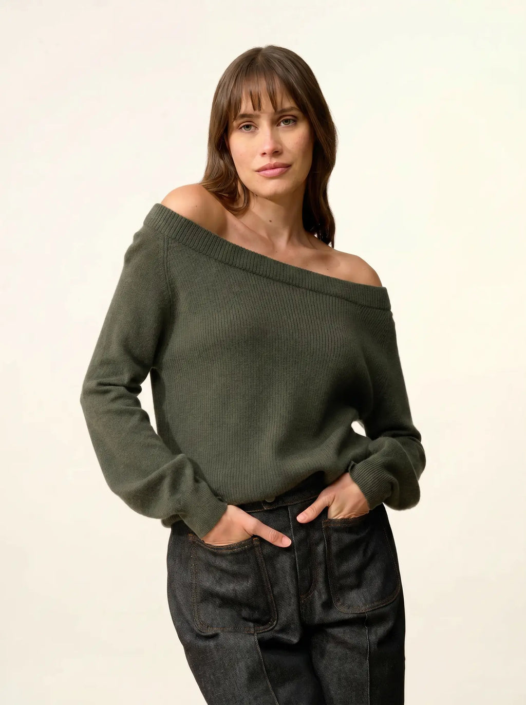 TONY pullover u-boot-ausschnitt khaki