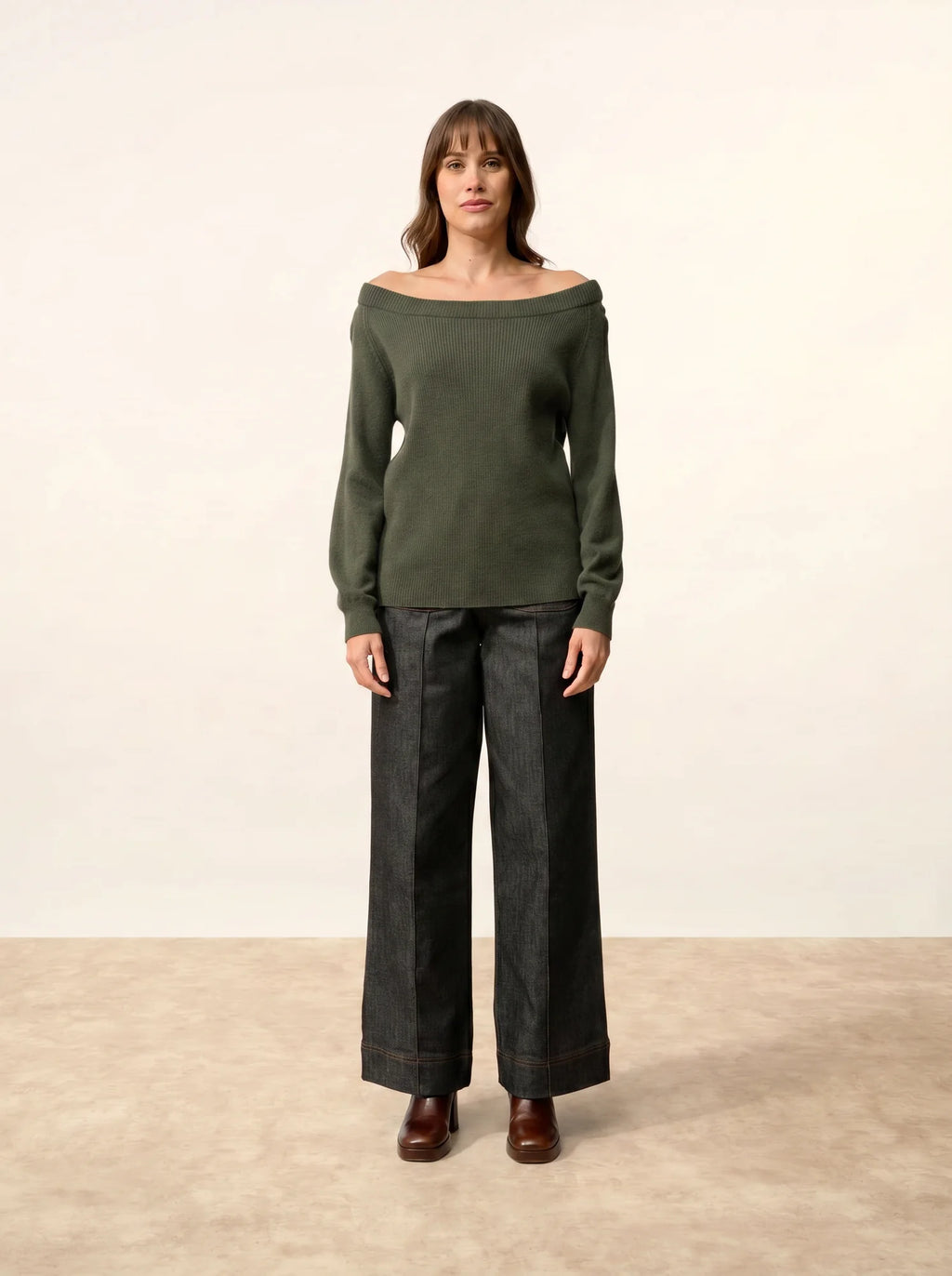 TONY pullover u-boot-ausschnitt khaki