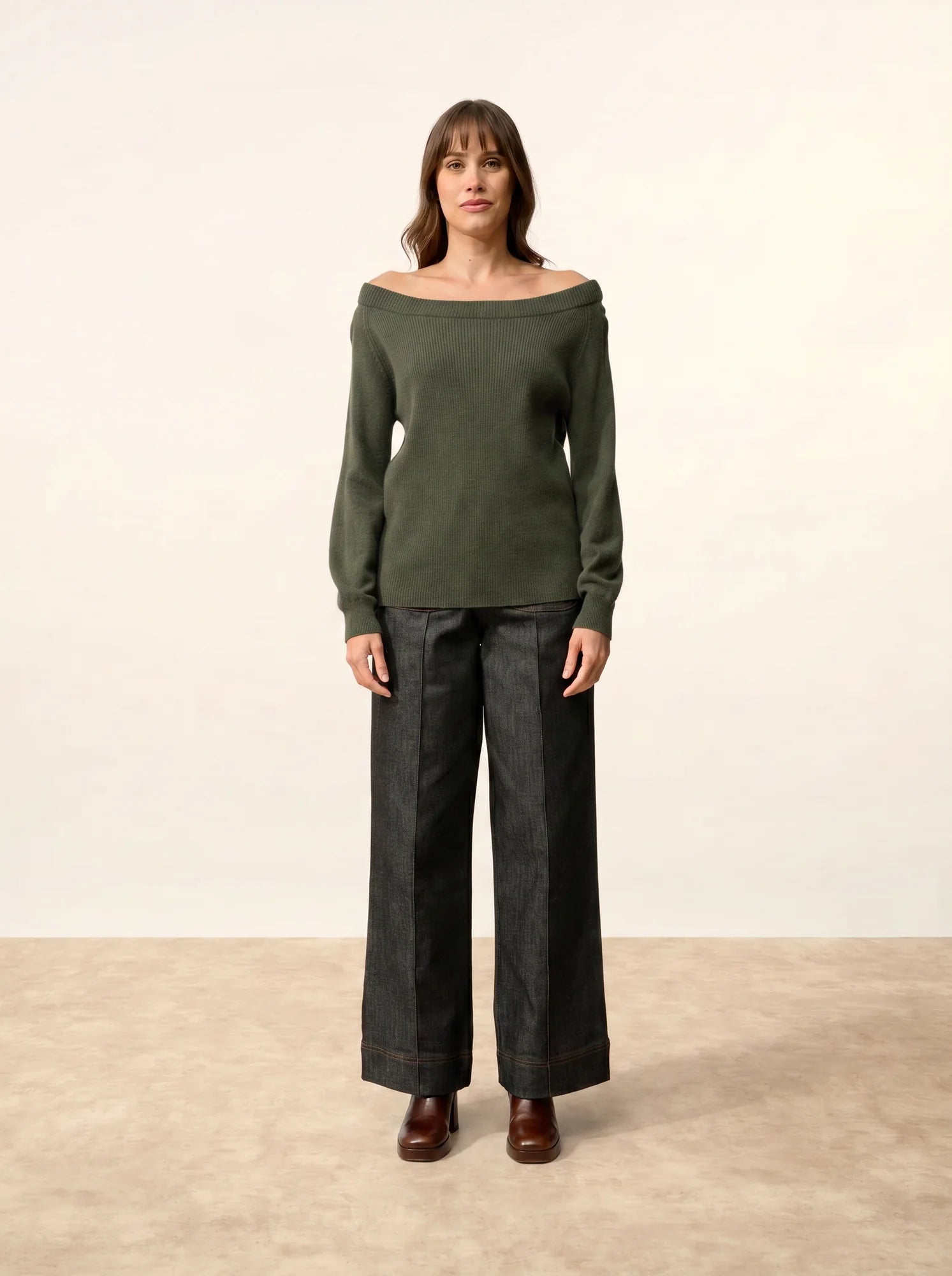 TONY pullover u-boot-ausschnitt khaki