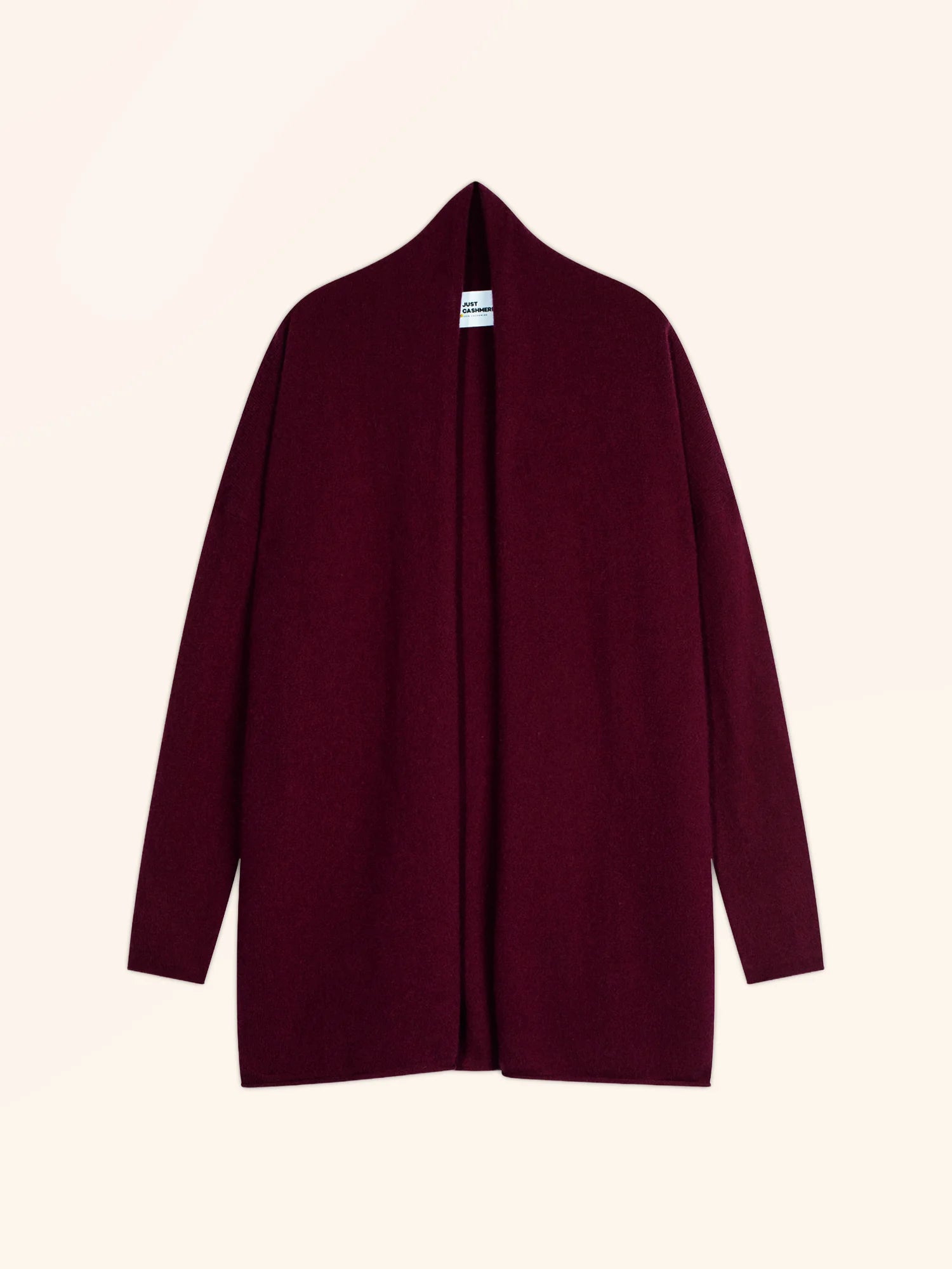MADDIE jacke lang offen schalkragen bordeaux