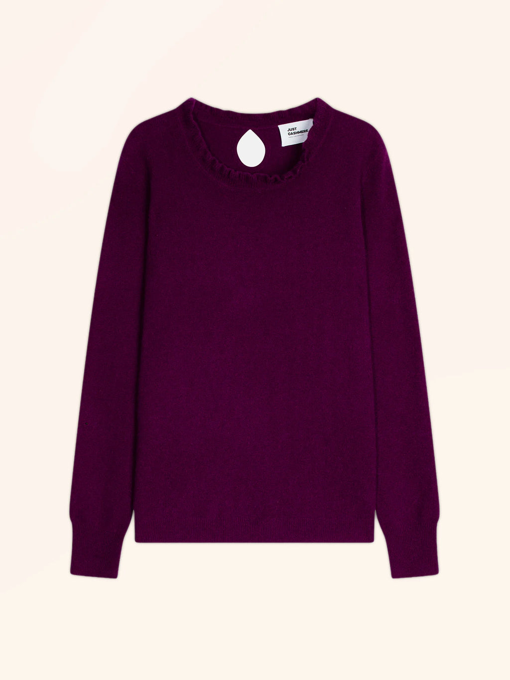 CHARLIE pullover stehkragen volant tropfen hinten pflaume