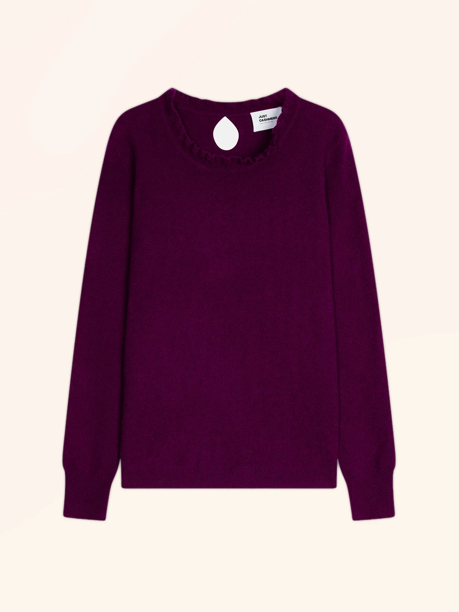 CHARLIE pullover stehkragen volant tropfen hinten pflaume