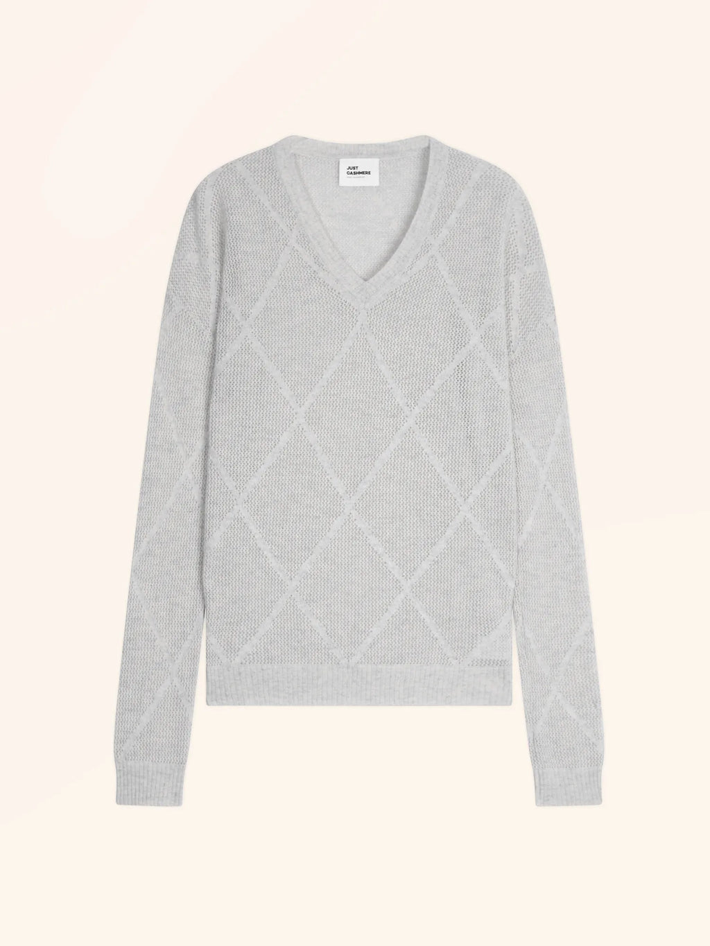 CAPUCINE pullover v-ausschnitt perlgrau meliert