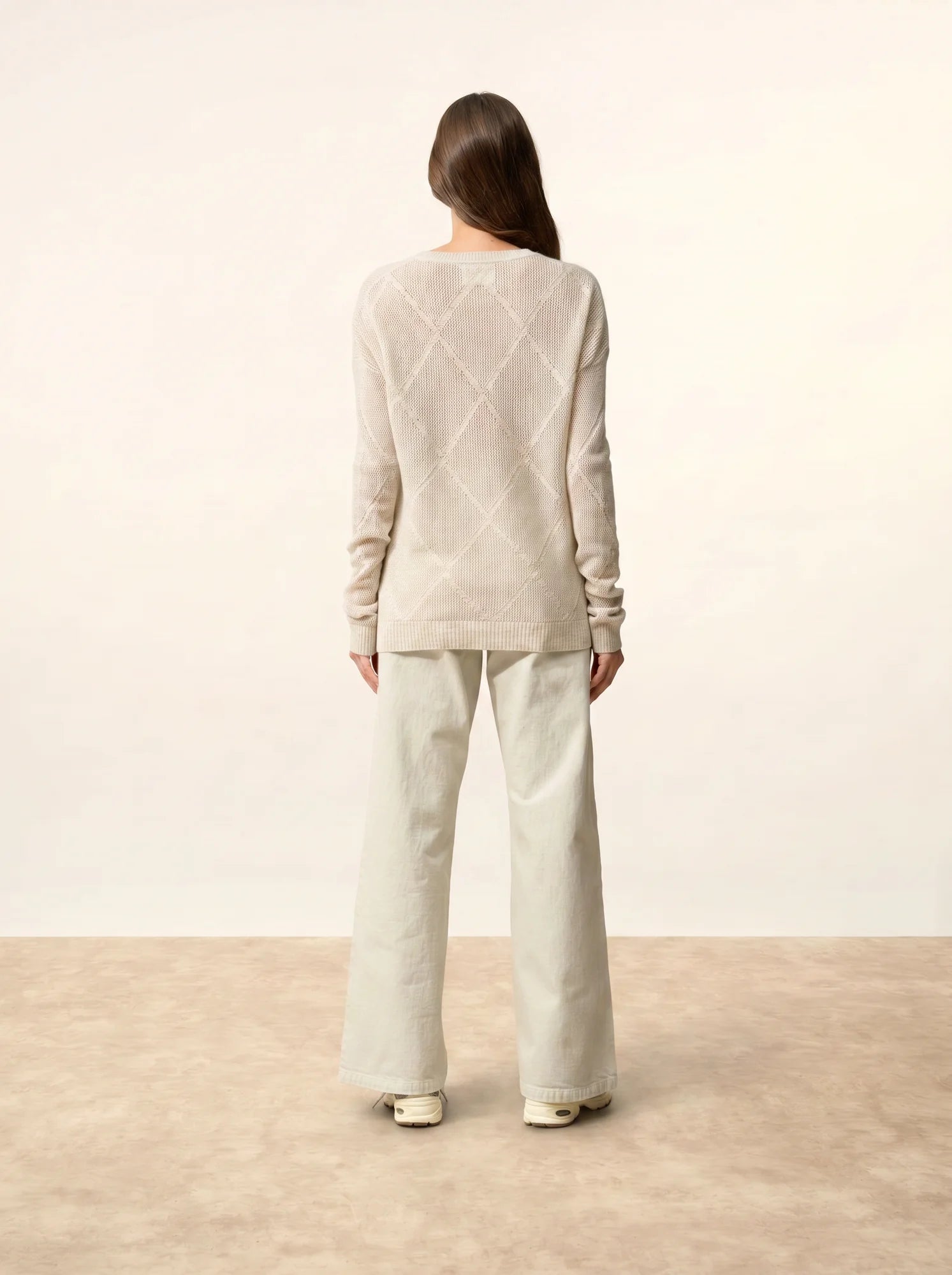 CAPUCINE pullover v-ausschnitt perlgrau meliert