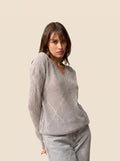 CAPUCINE pullover v-ausschnitt wolke meliert