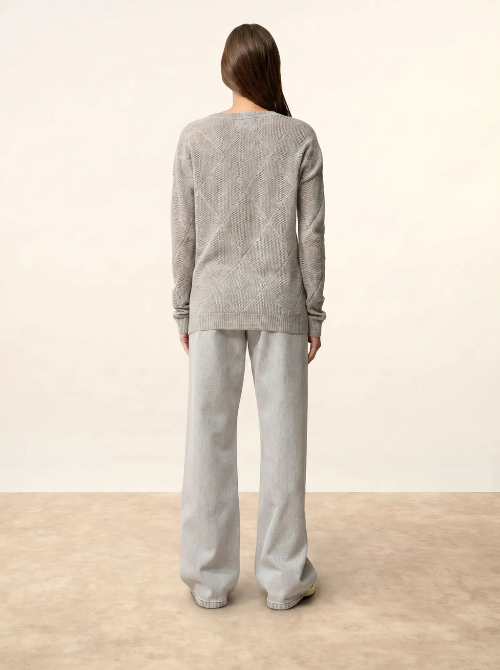 CAPUCINE pullover v-ausschnitt wolke meliert