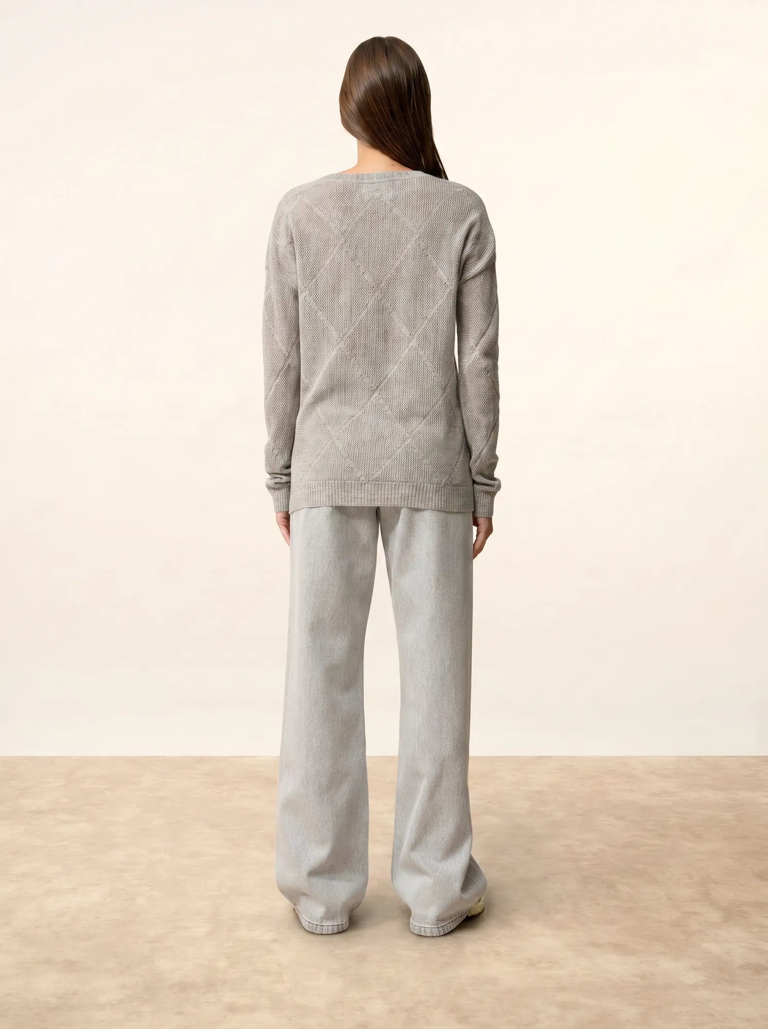 CAPUCINE pullover v-ausschnitt wolke meliert