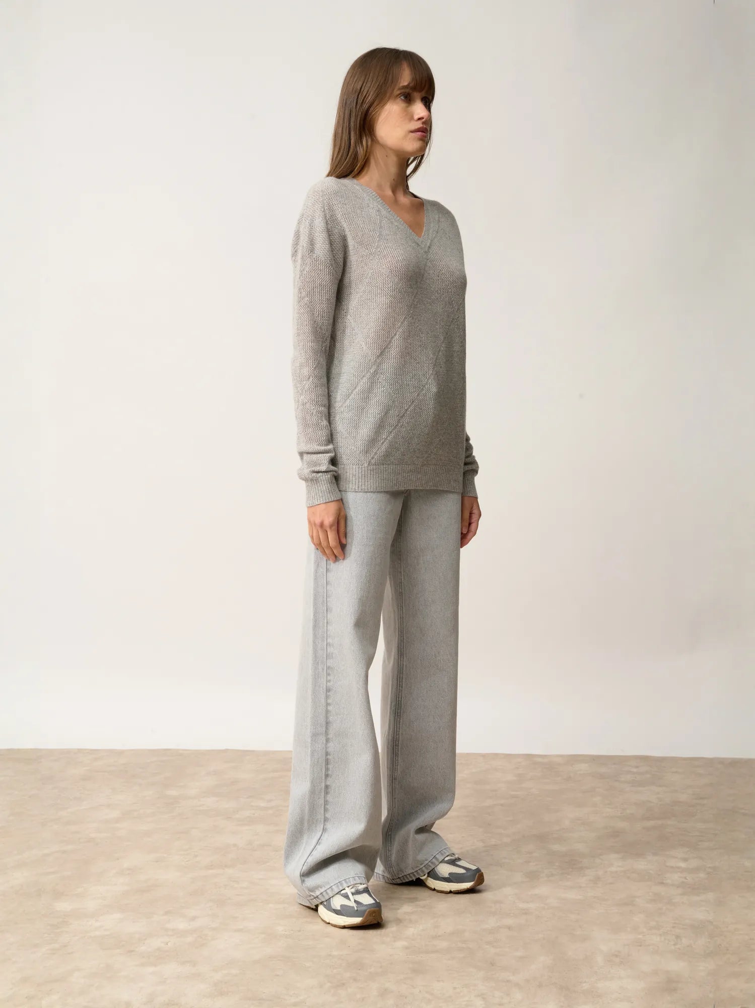CAPUCINE pullover v-ausschnitt wolke meliert