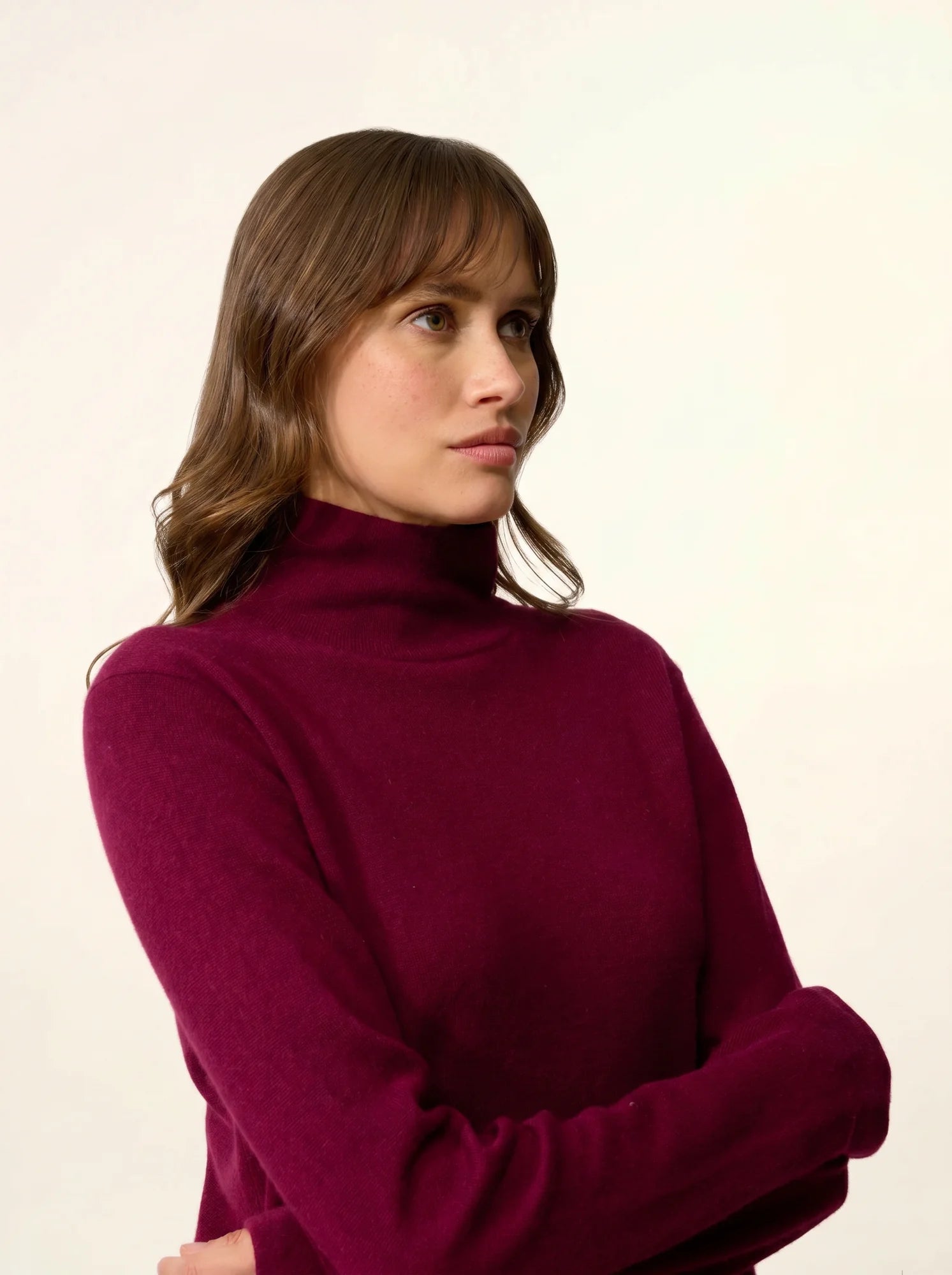 AMBRE pullover stehkragen bordeaux