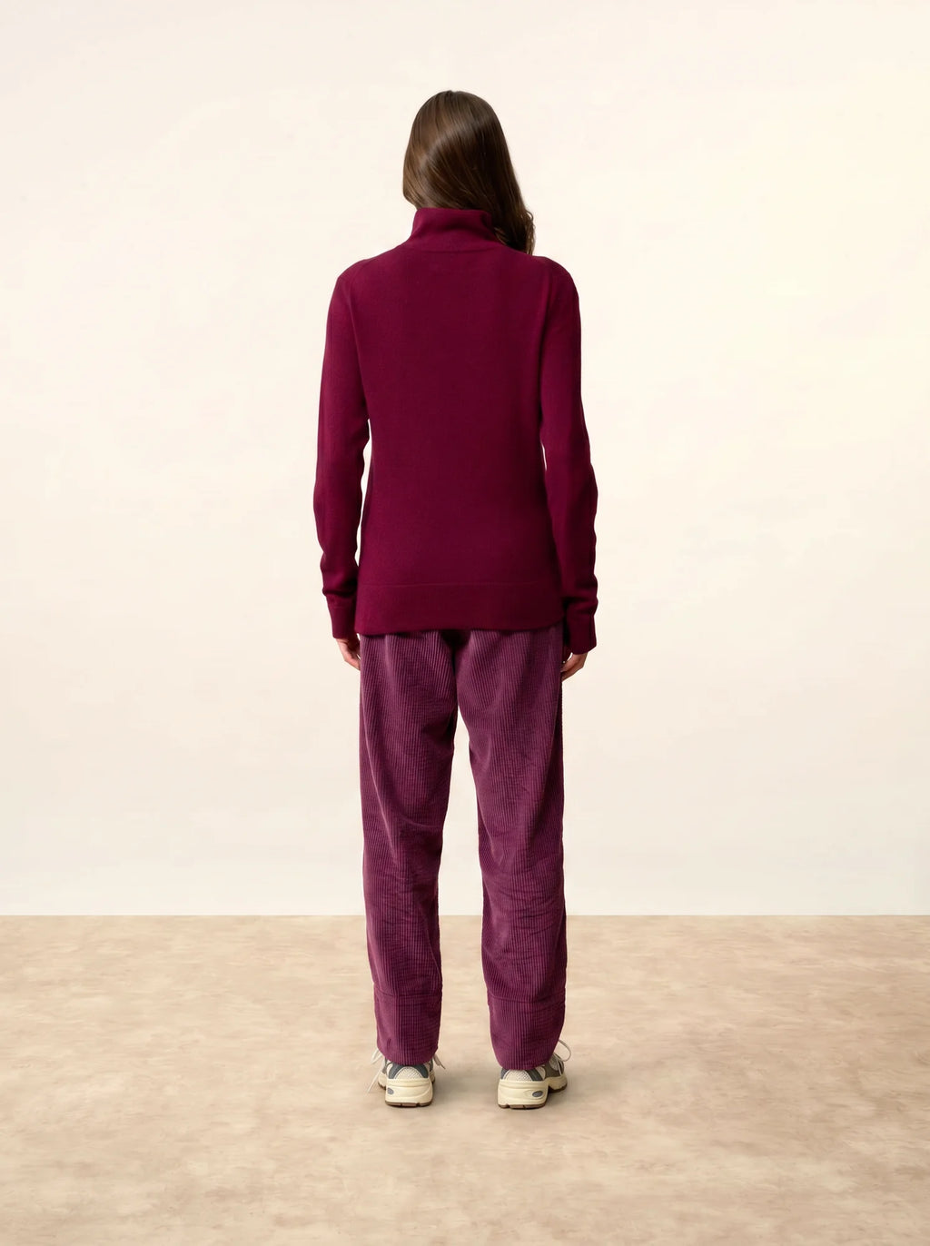AMBRE pullover stehkragen bordeaux