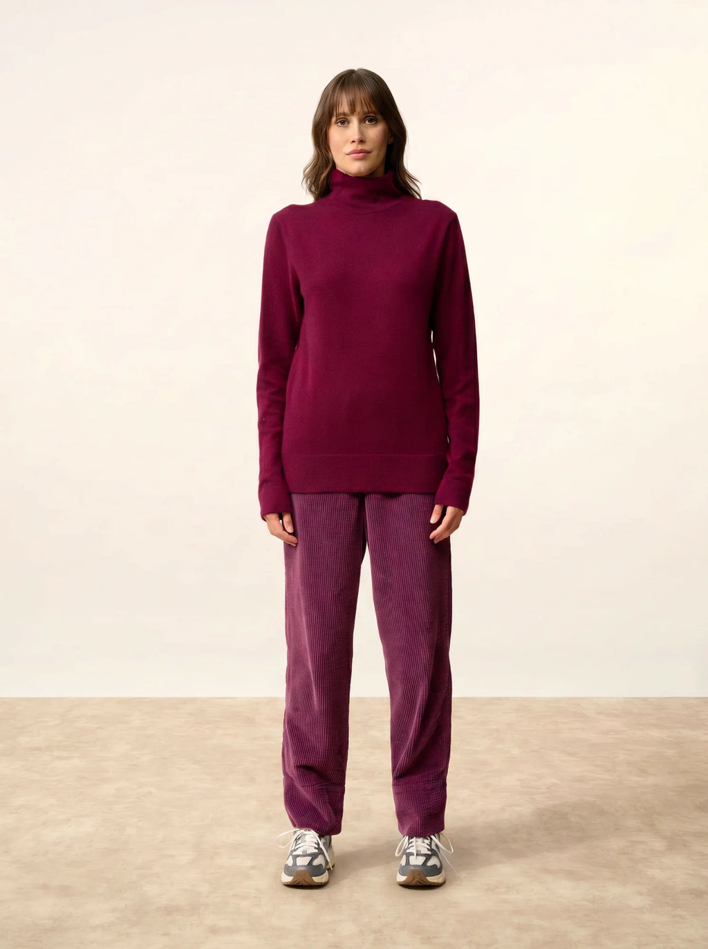 AMBRE pullover stehkragen bordeaux