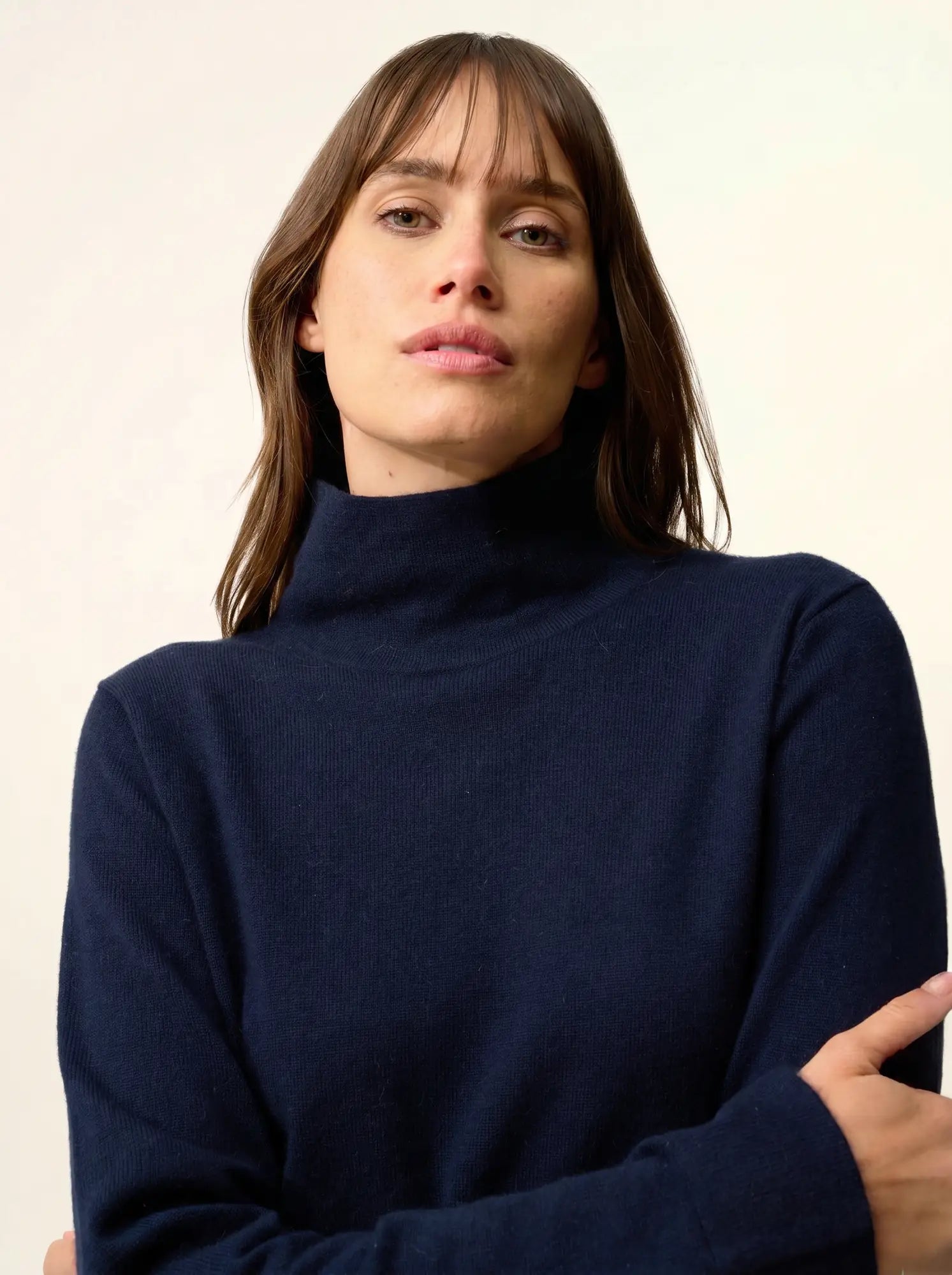 AMBRE pullover stehkragen marineblau