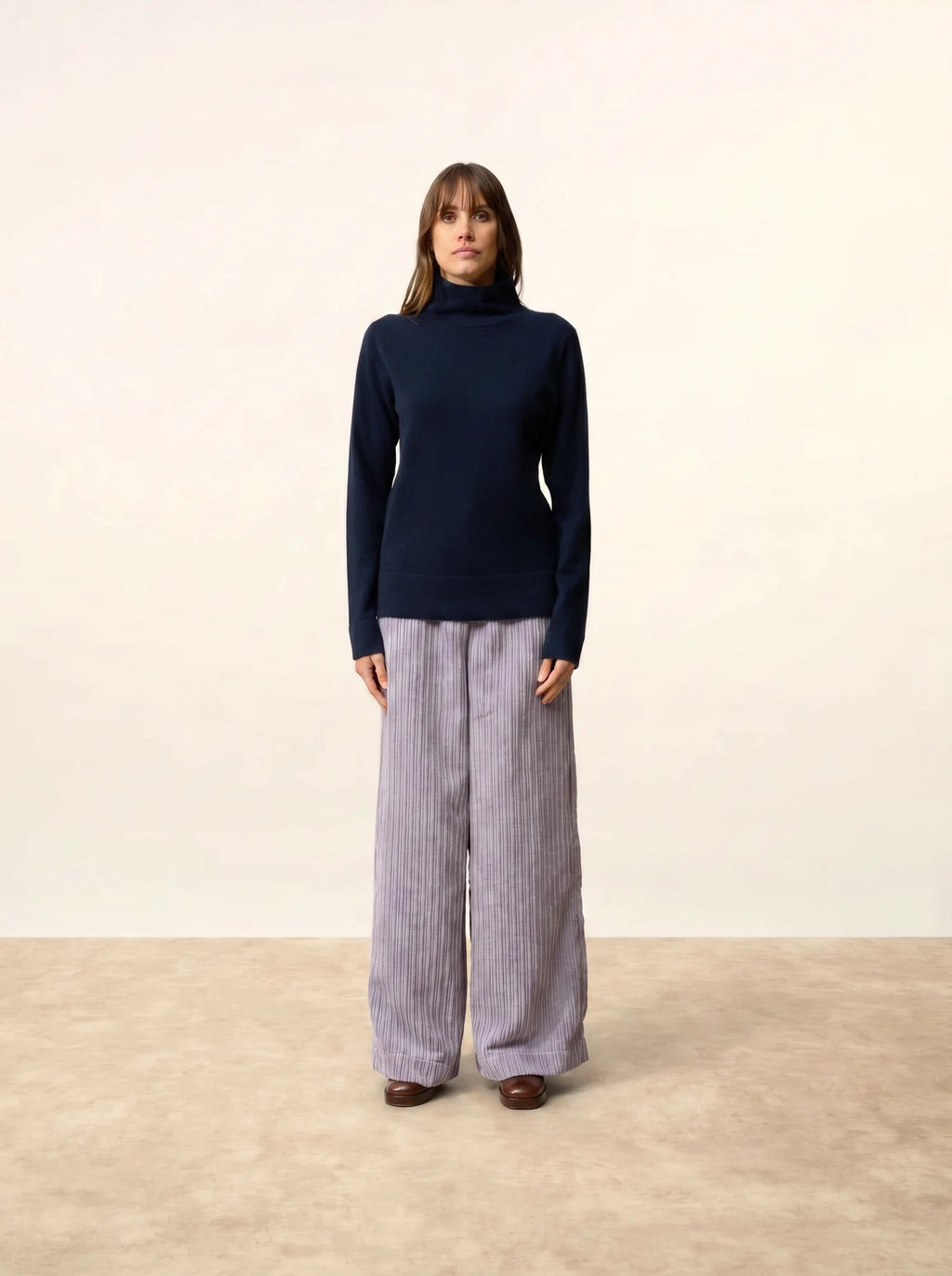 AMBRE pullover stehkragen marineblau