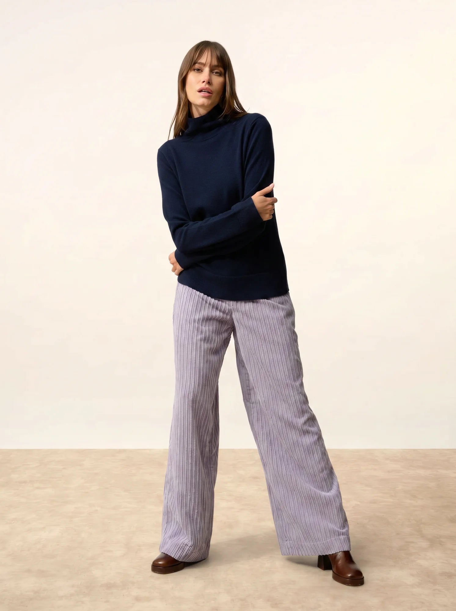AMBRE pullover stehkragen marineblau