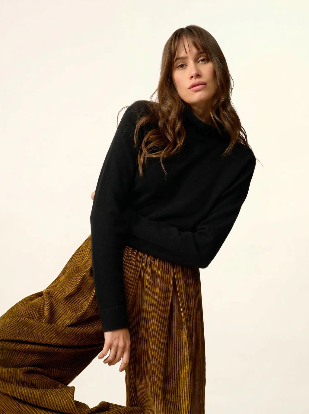 AMBRE pullover stehkragen schwarz