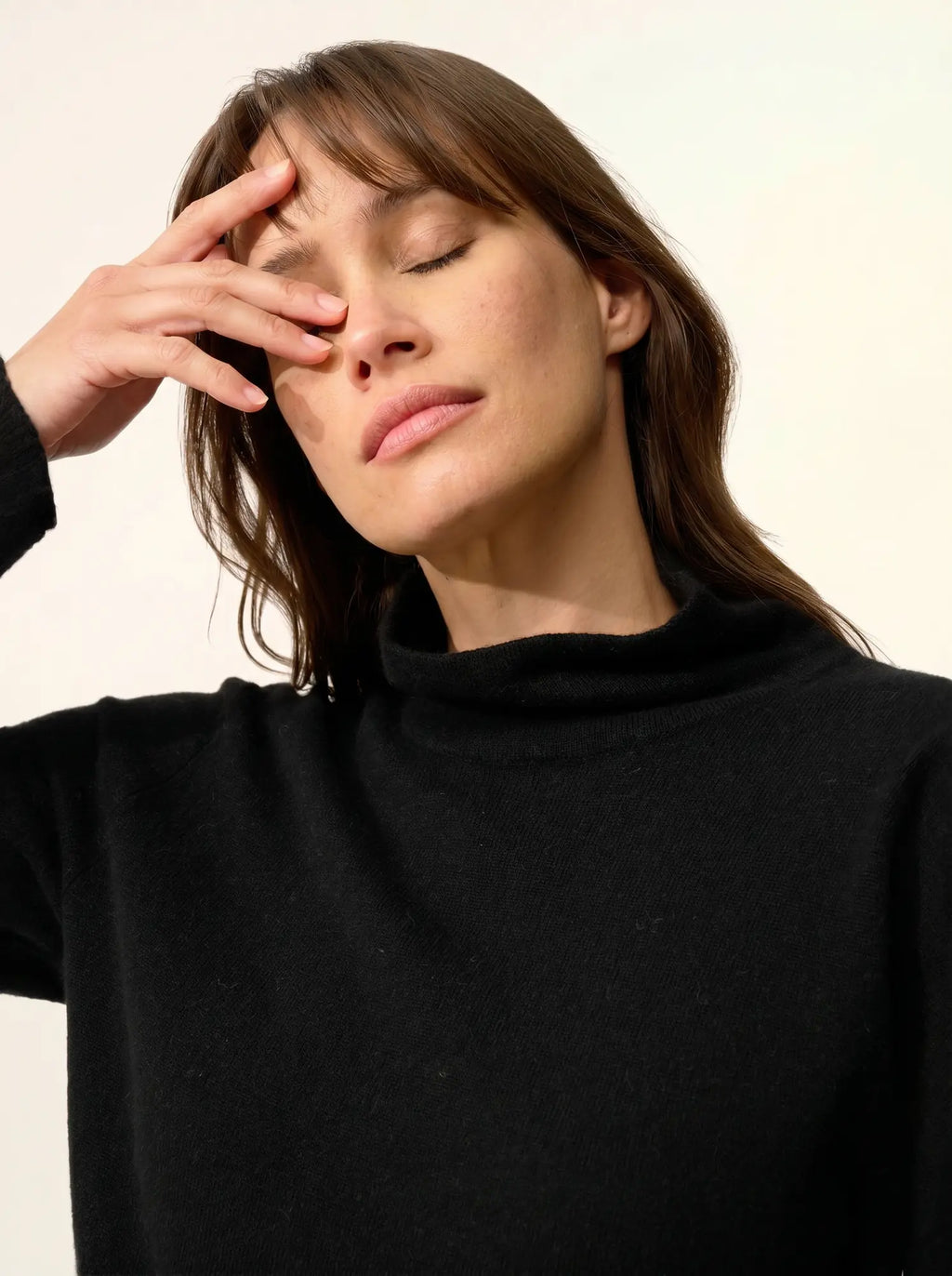 AMBRE pullover stehkragen schwarz