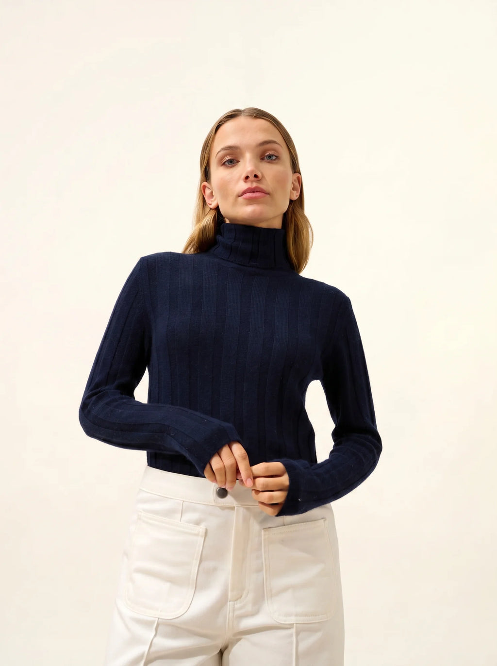 SERELITH pullover rollkragen marineblau