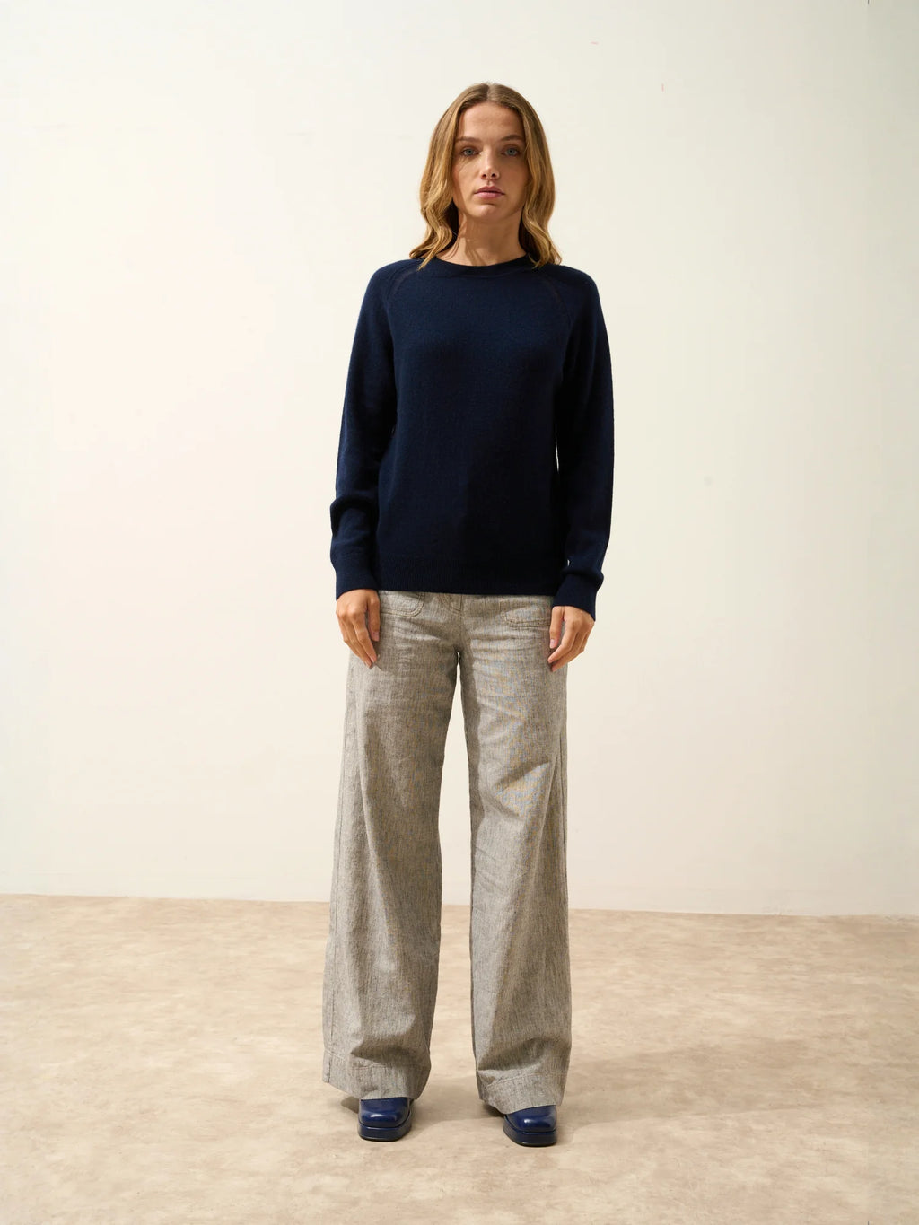 NORENA pullover rundhalsausschnitt marineblau