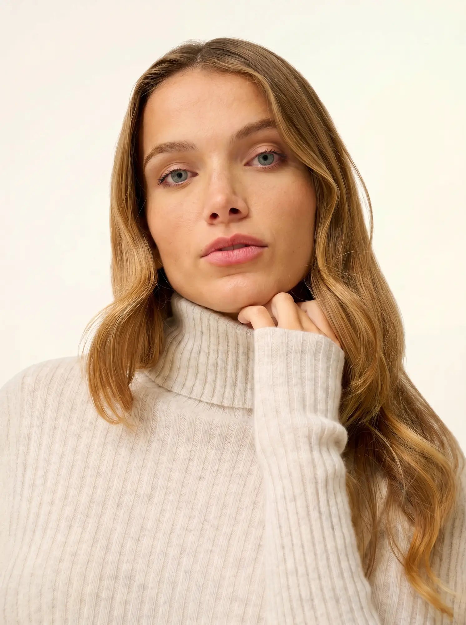 MIRAYA pullover rollkragen perlgrau meliert