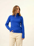 MIRAYA pullover rollkragen blau persan