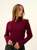 MIRAYA pullover rollkragen bordeaux