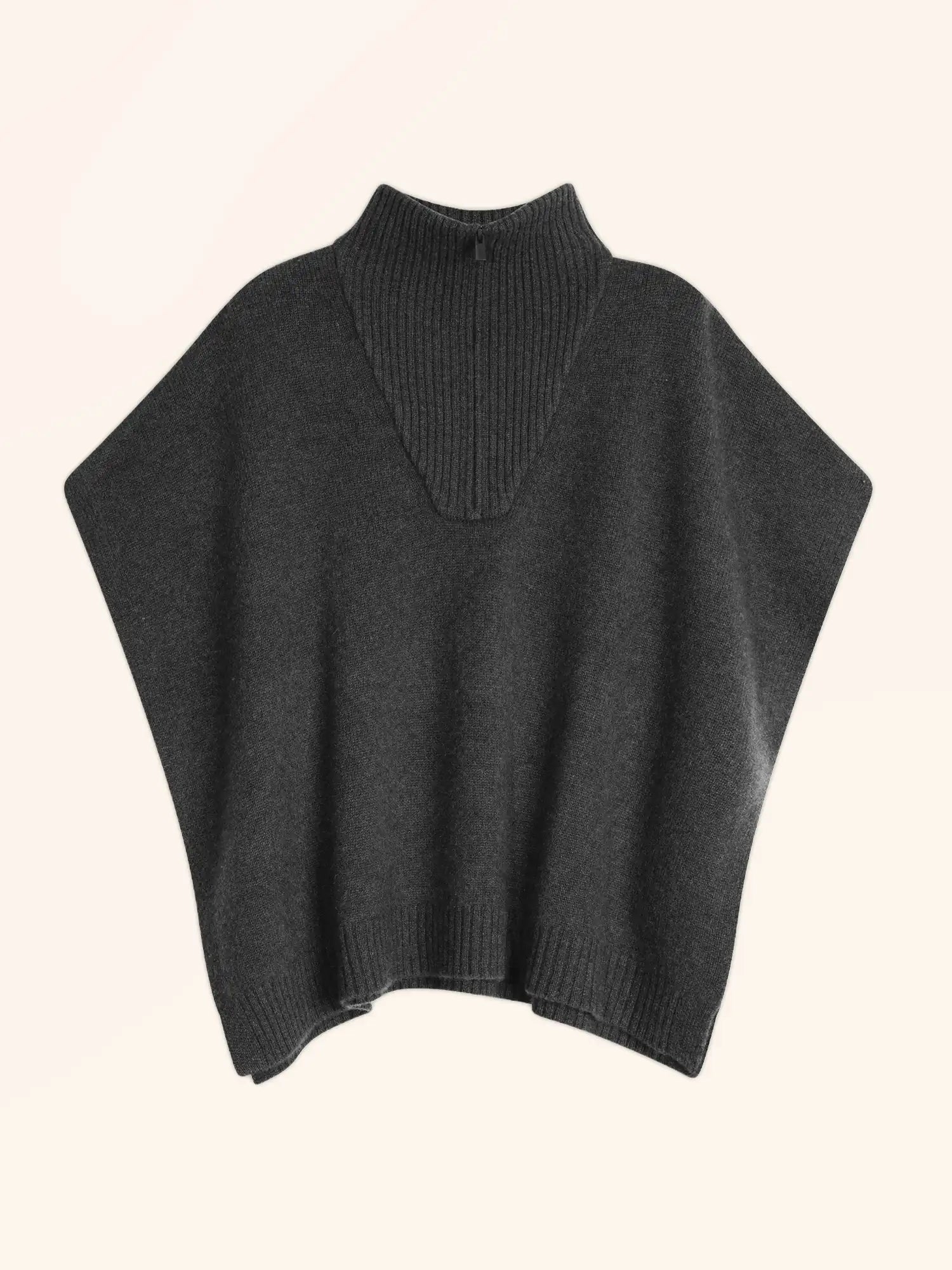 VIVIENNE poncho col dockermütze 4-fädig carbone meliert