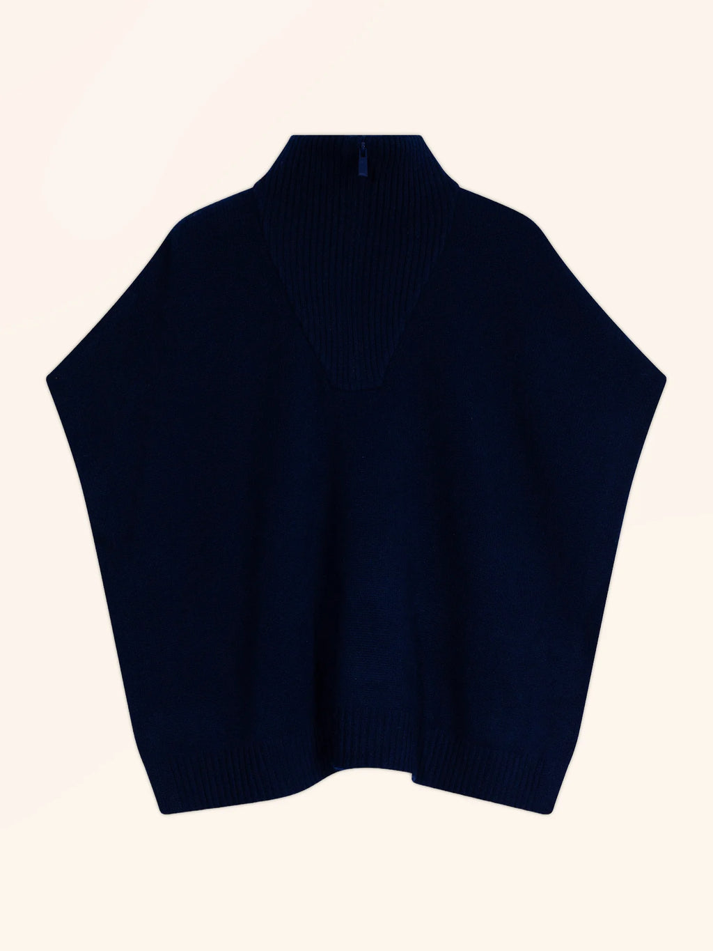 VIVIENNE poncho col dockermütze 4-fädig marineblau