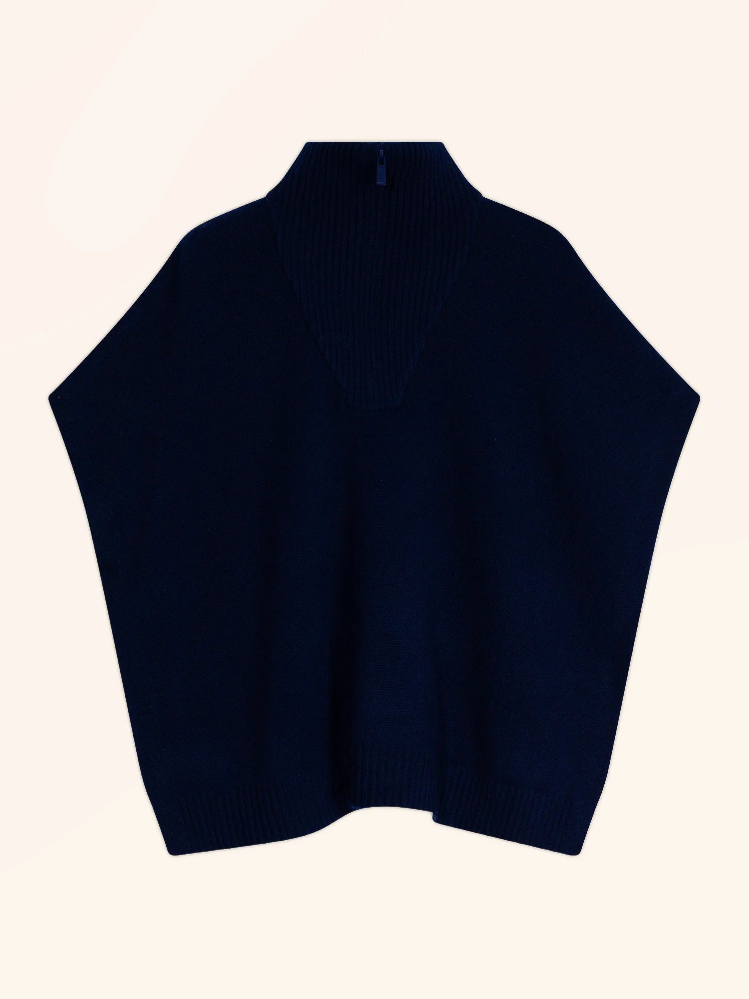 VIVIENNE poncho col dockermütze 4-fädig marineblau