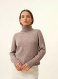 ESTELLE pullover rollkragen 4-fädig caribou meliert