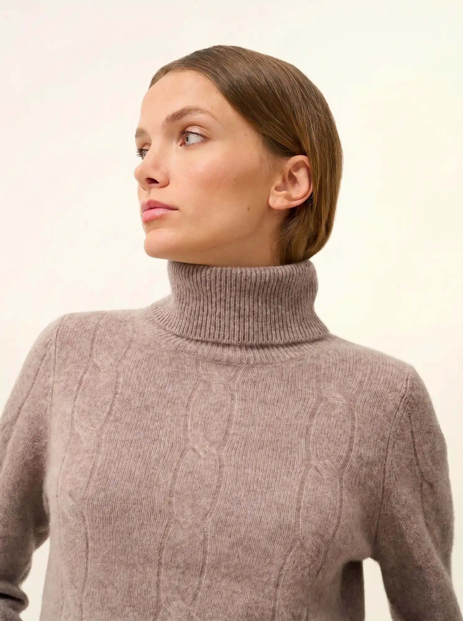 ESTELLE pullover rollkragen 4-fädig caribou meliert