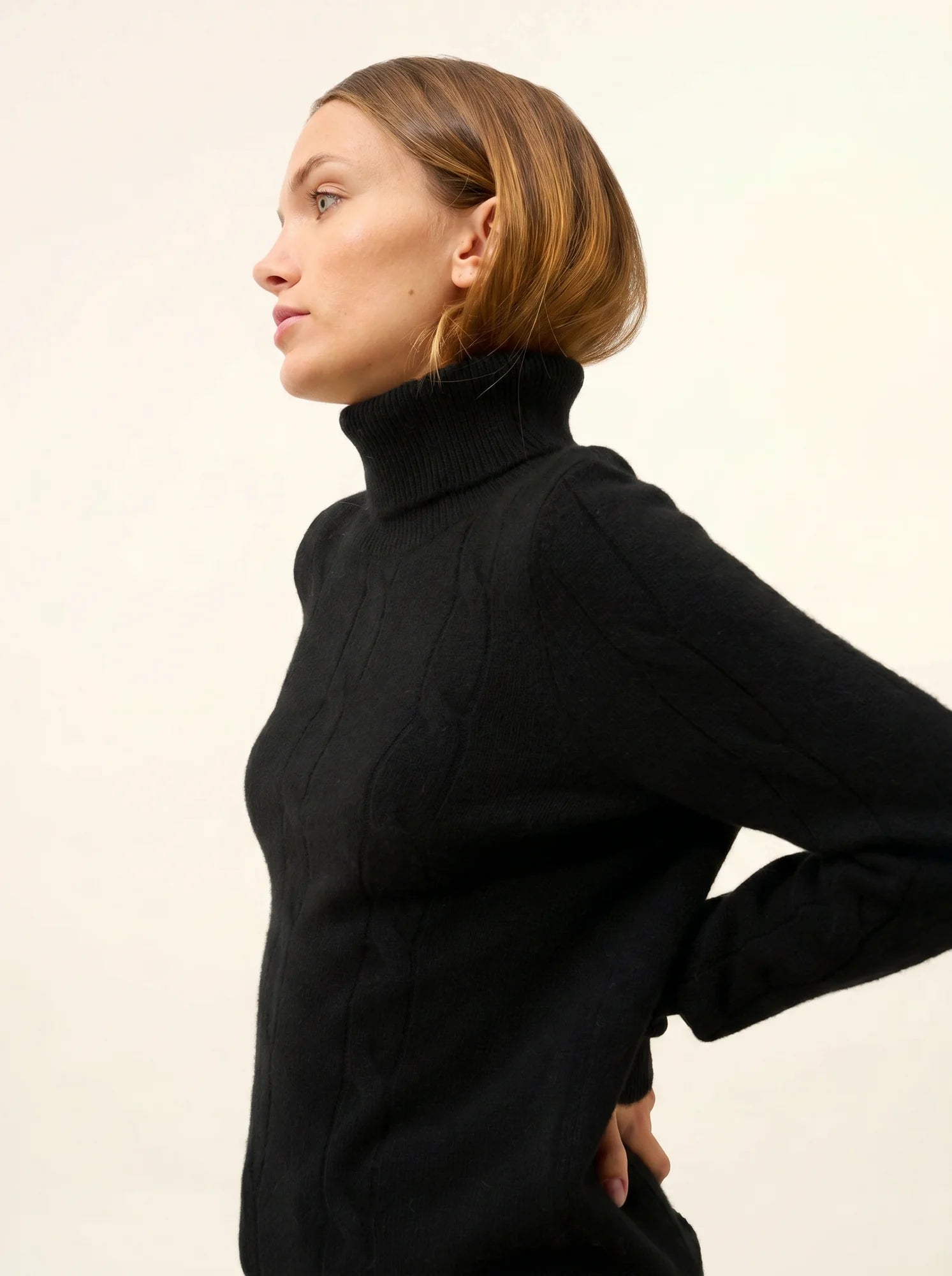 ESTELLE pullover rollkragen 4-fädig schwarz