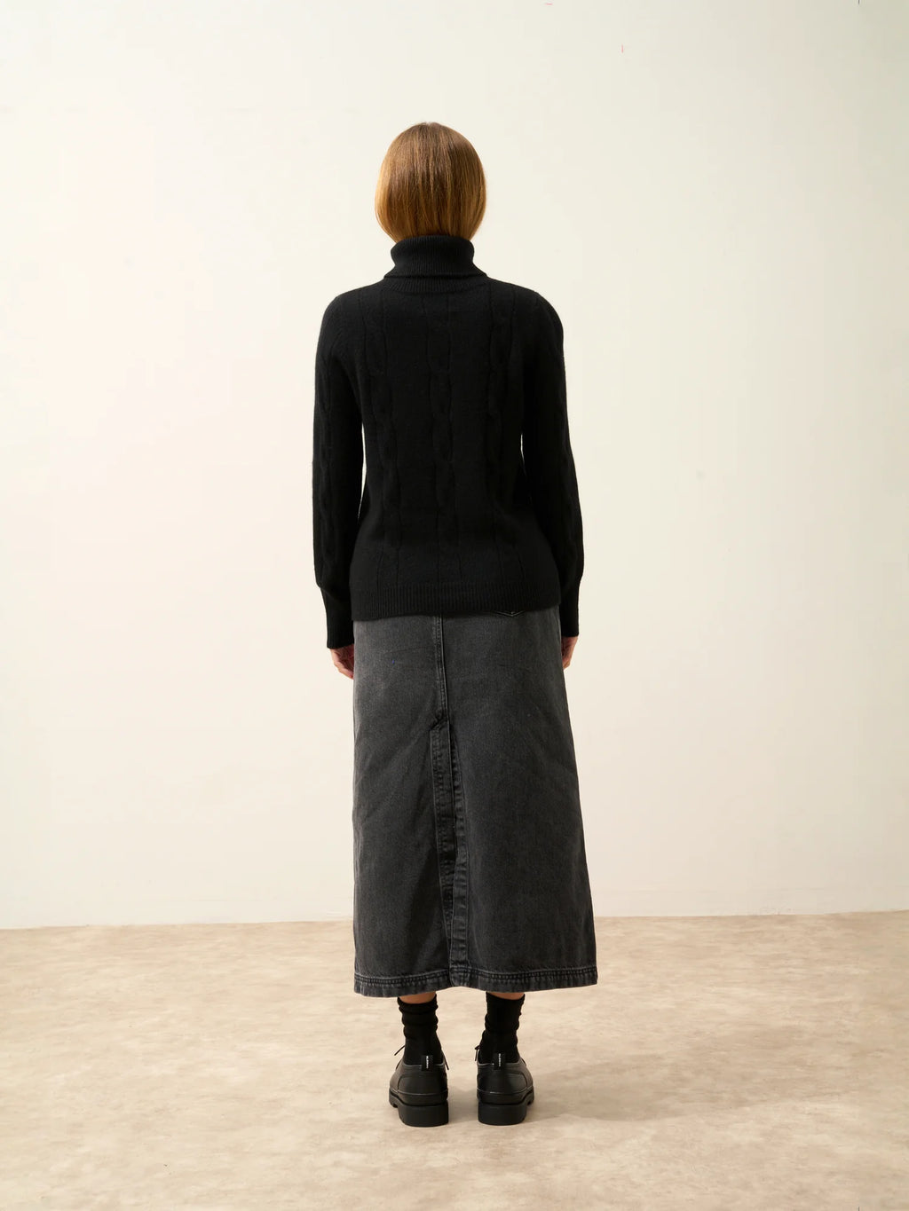 ESTELLE pullover rollkragen 4-fädig schwarz