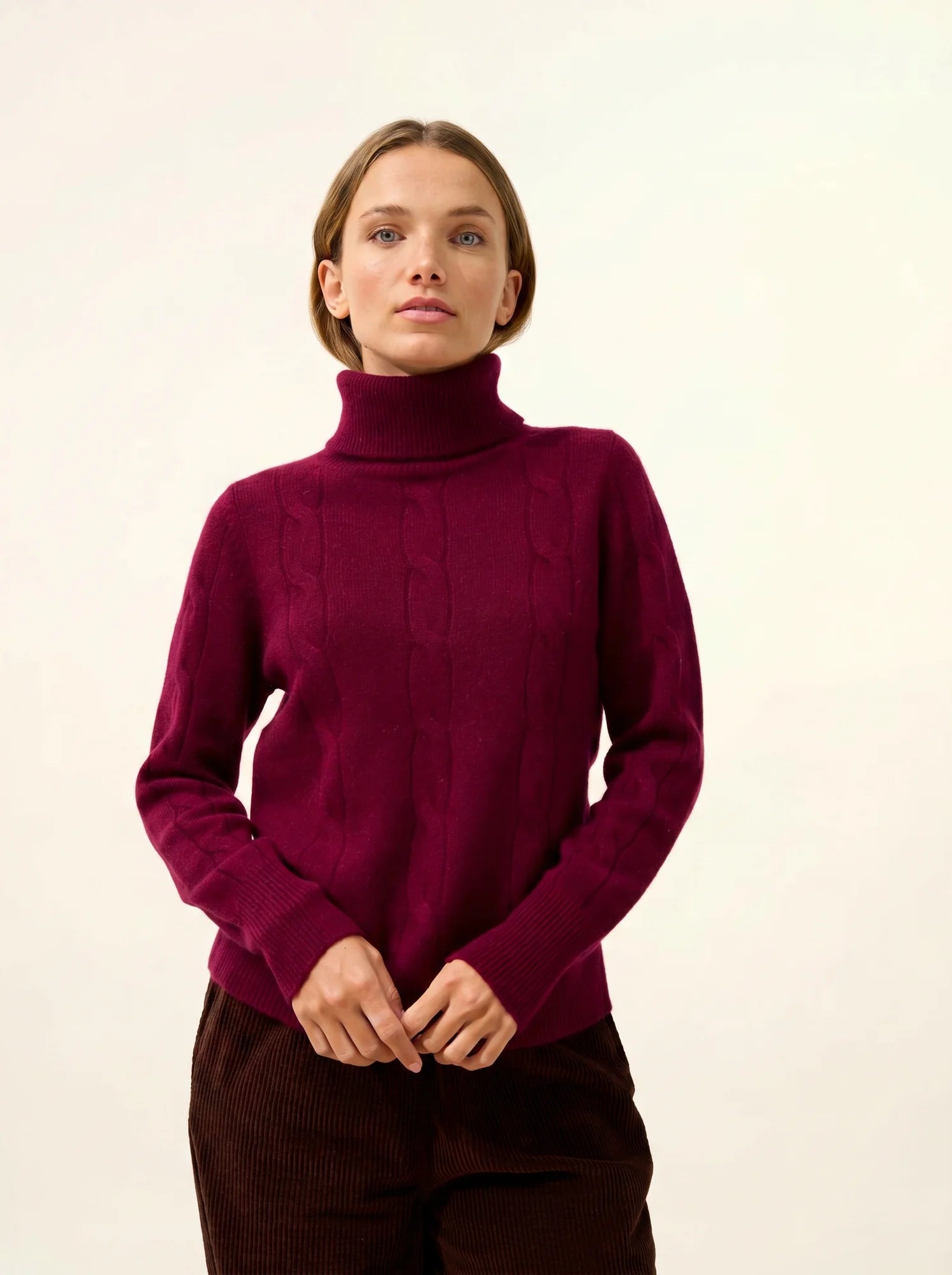 ESTELLE pullover rollkragen 4-fädig bordeaux