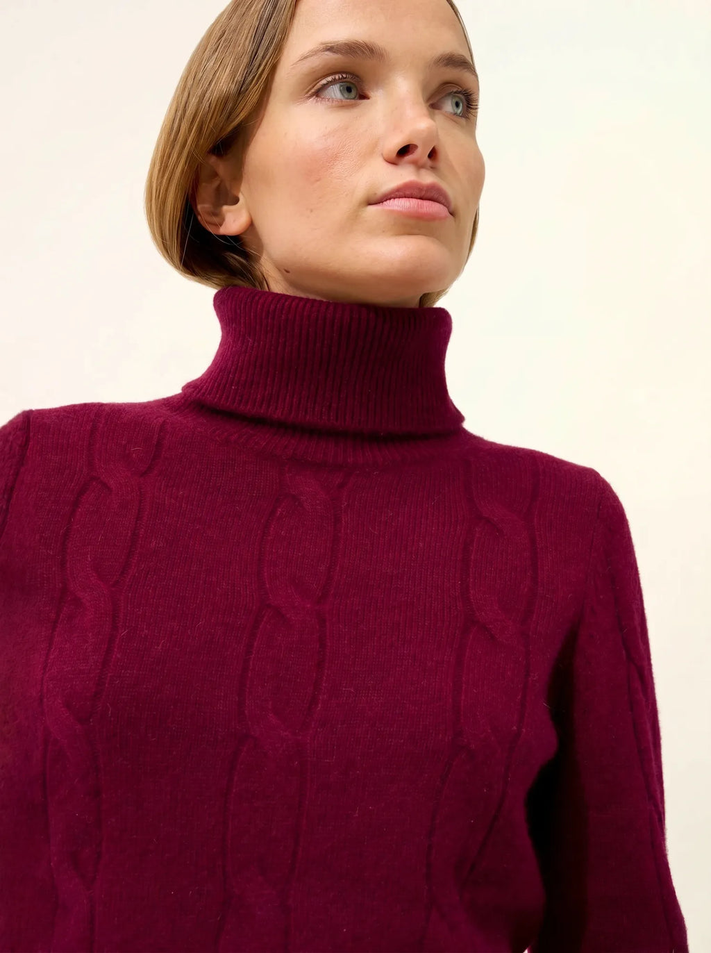 ESTELLE pullover rollkragen 4-fädig bordeaux