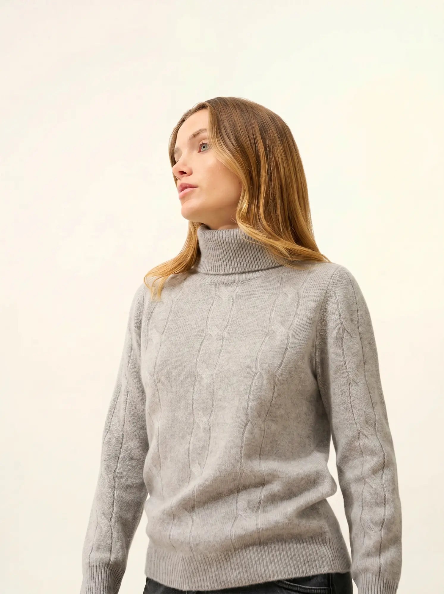 ESTELLE pullover rollkragen 4-fädig wolke meliert