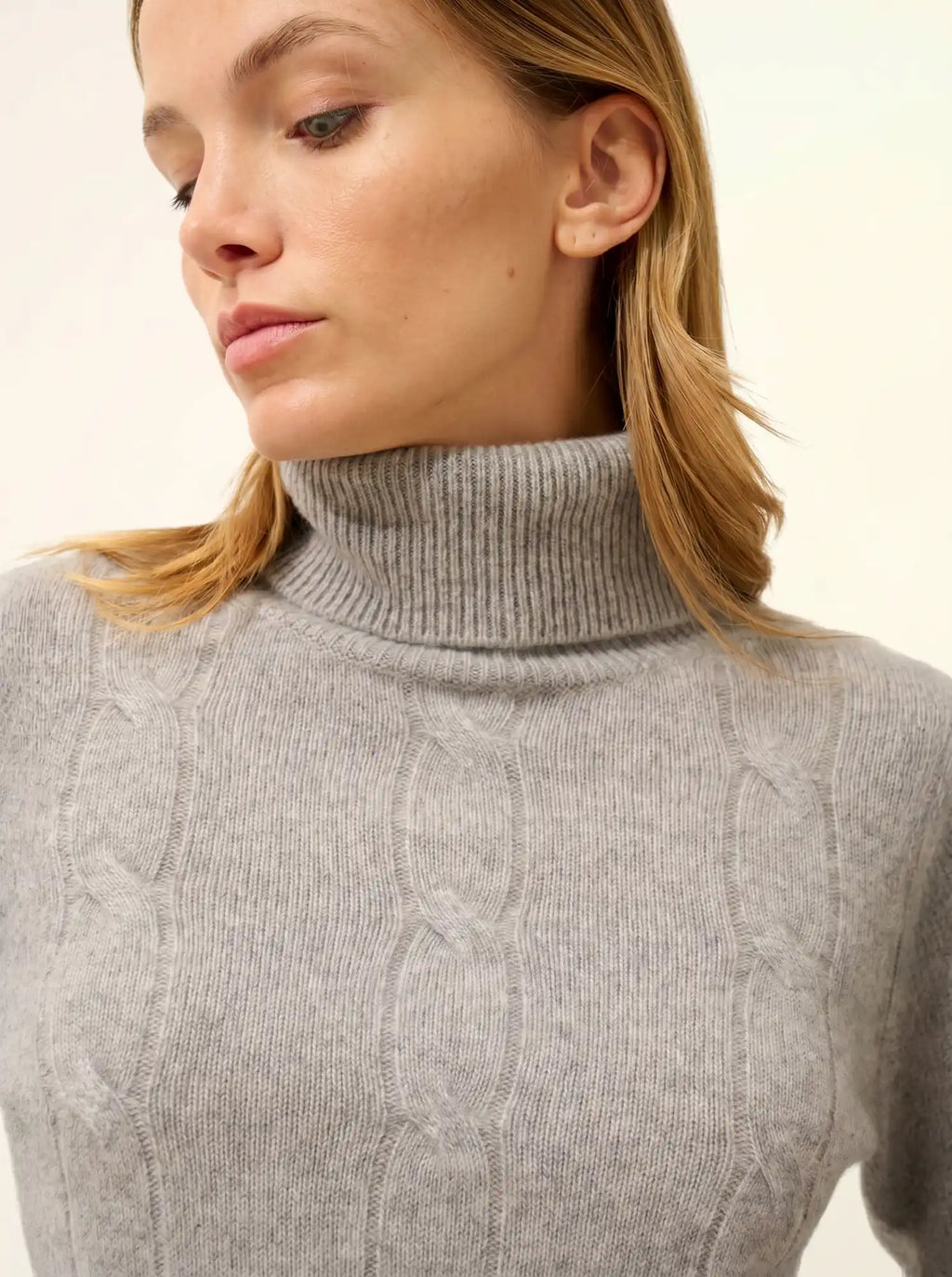 ESTELLE pullover rollkragen 4-fädig wolke meliert