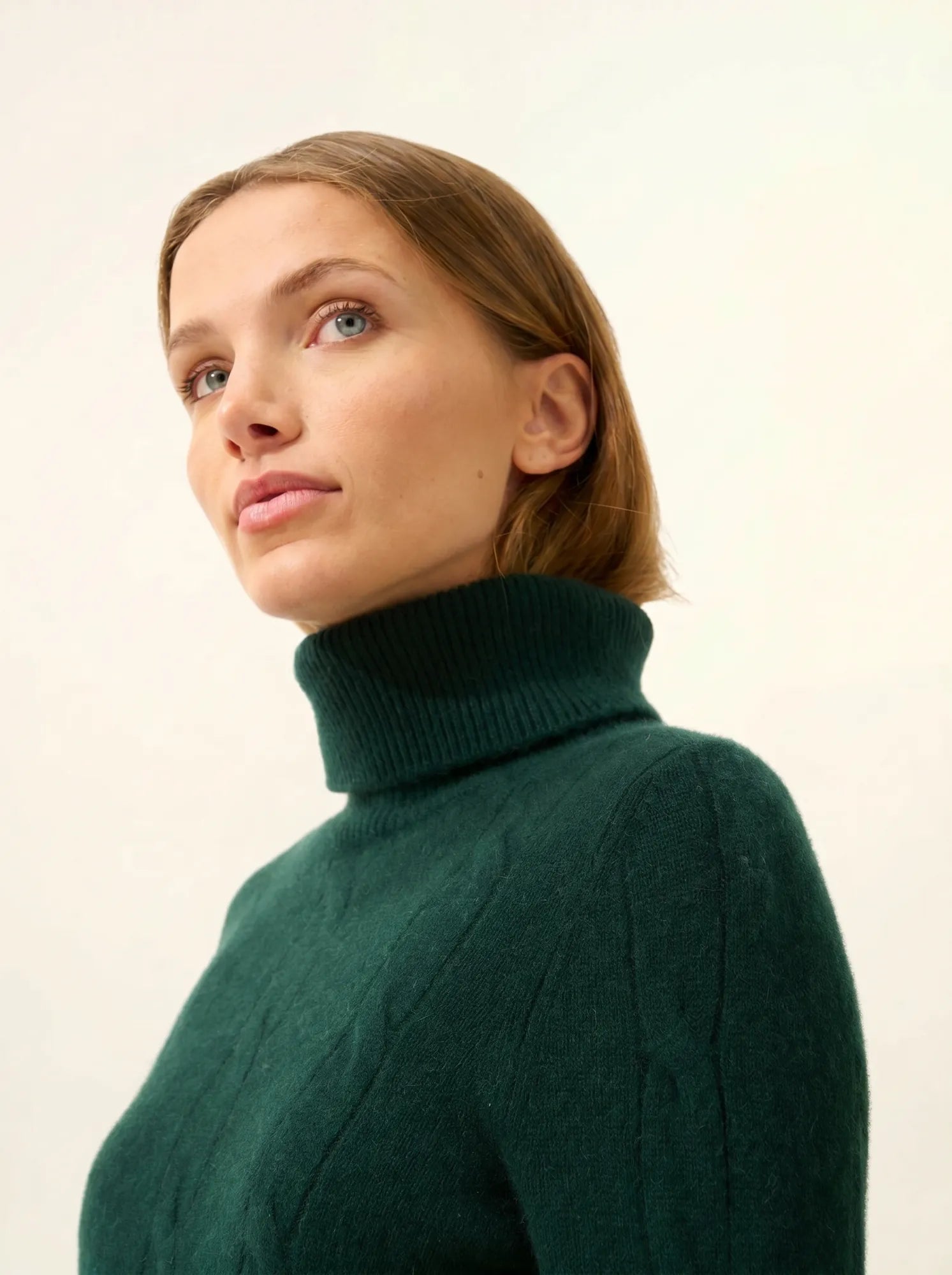 ESTELLE pullover rollkragen 4-fädig zypresse