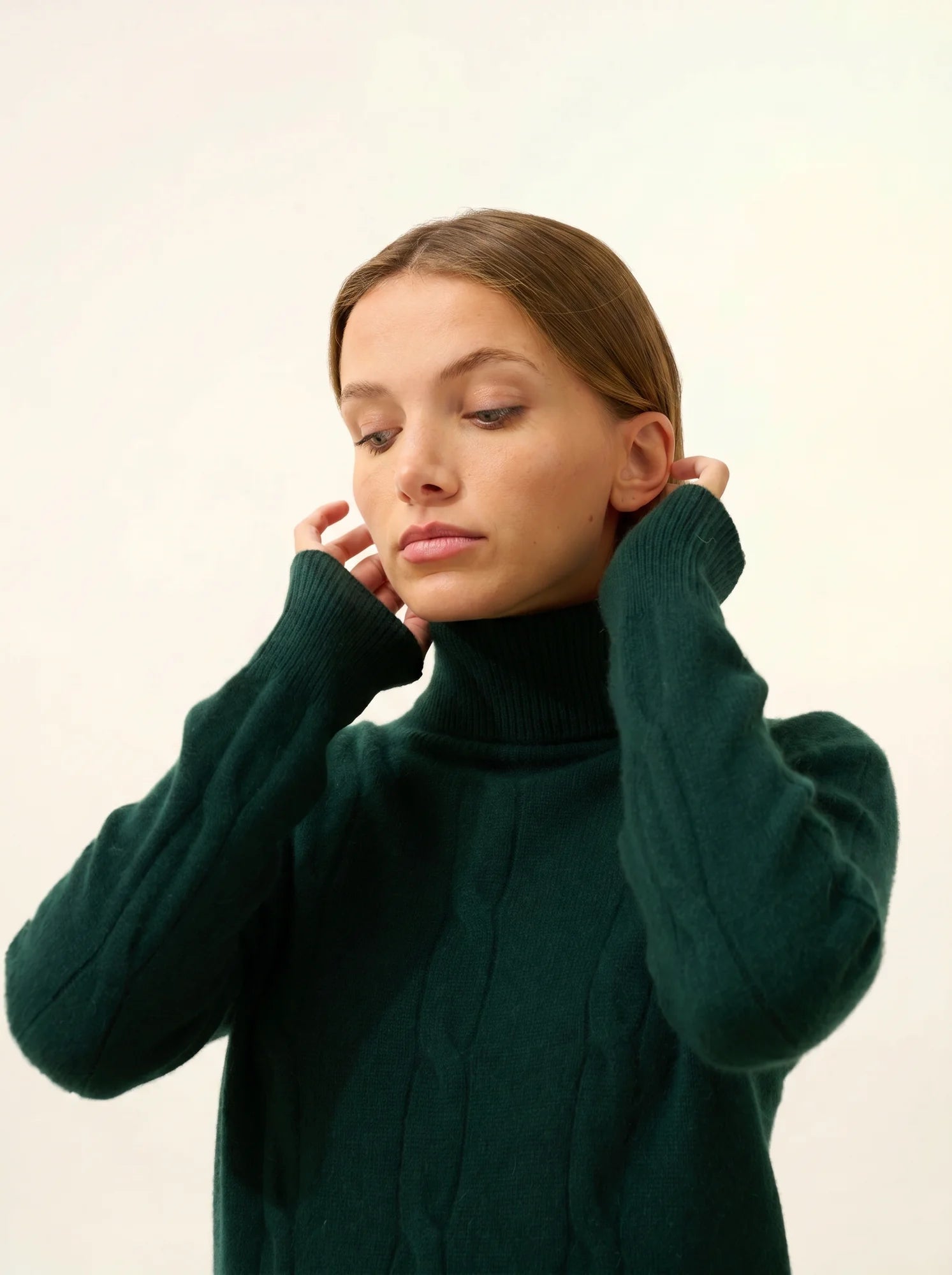 ESTELLE pullover rollkragen 4-fädig zypresse