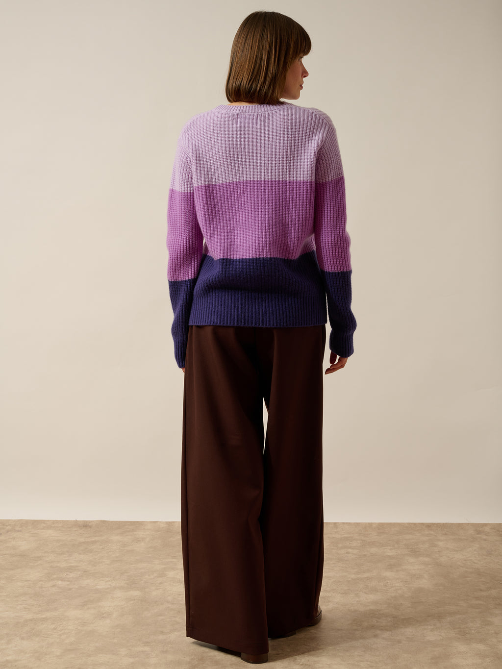 ILYANA pullover rundhalsausschnitt 6-fädig dreifarbig